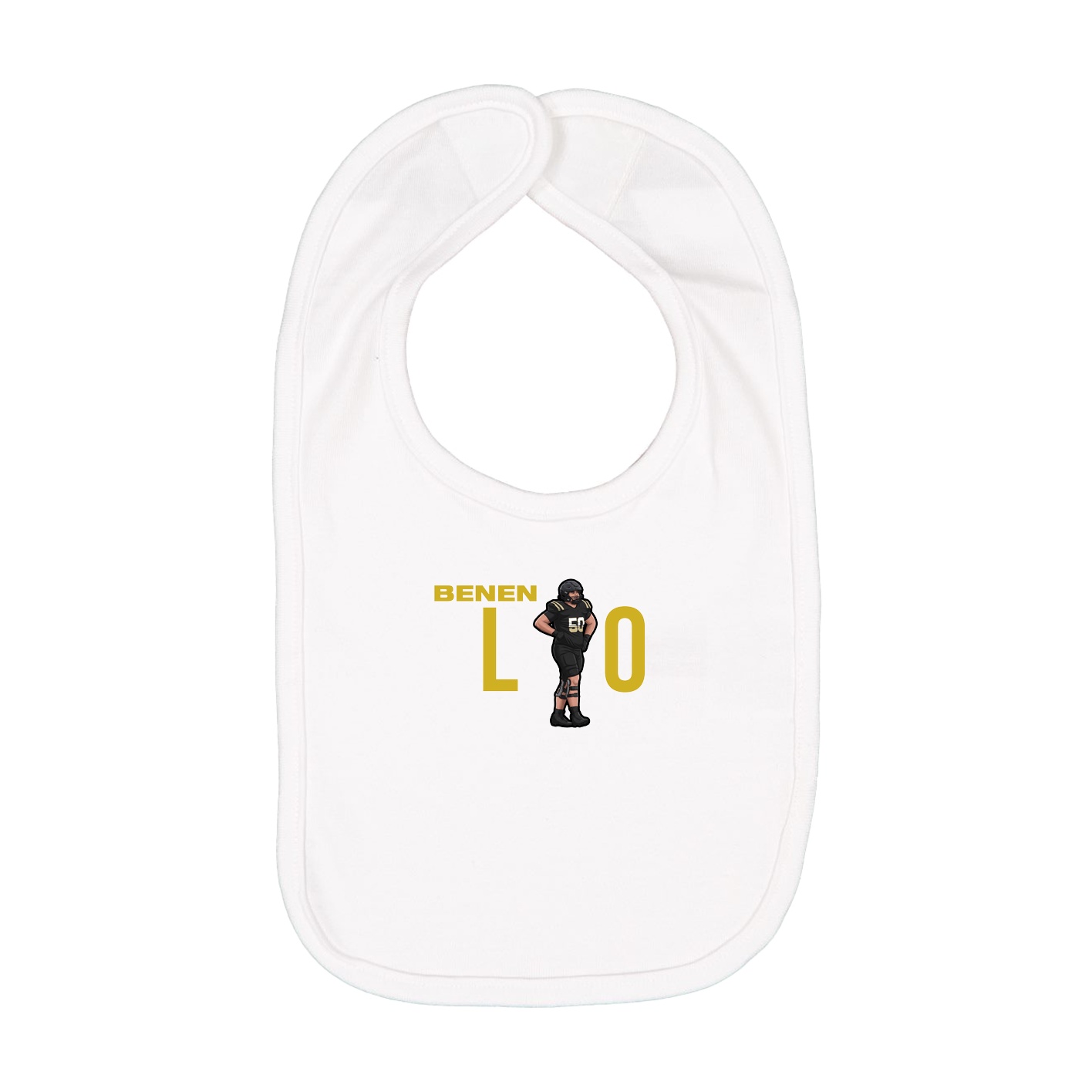 Infant Bib — Player Name in White