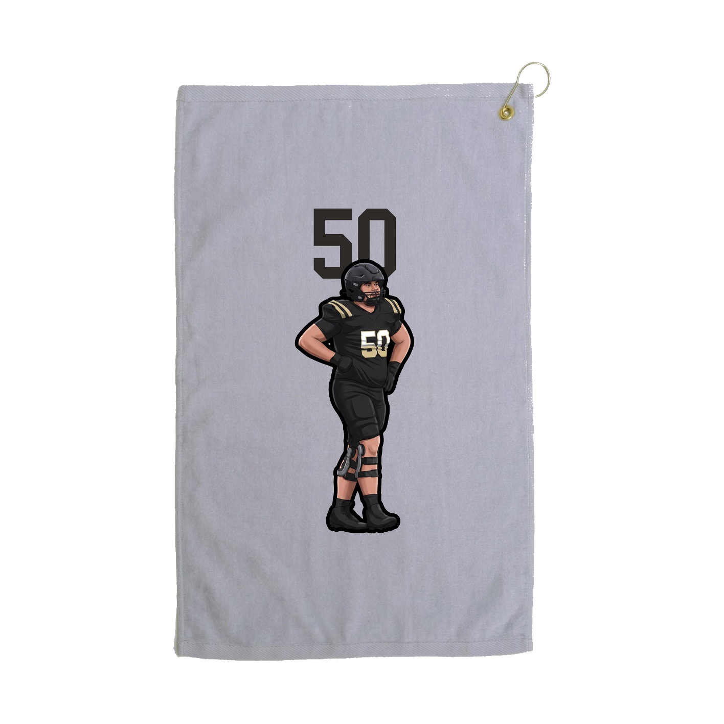 Golf Towel — Number Top in Grey