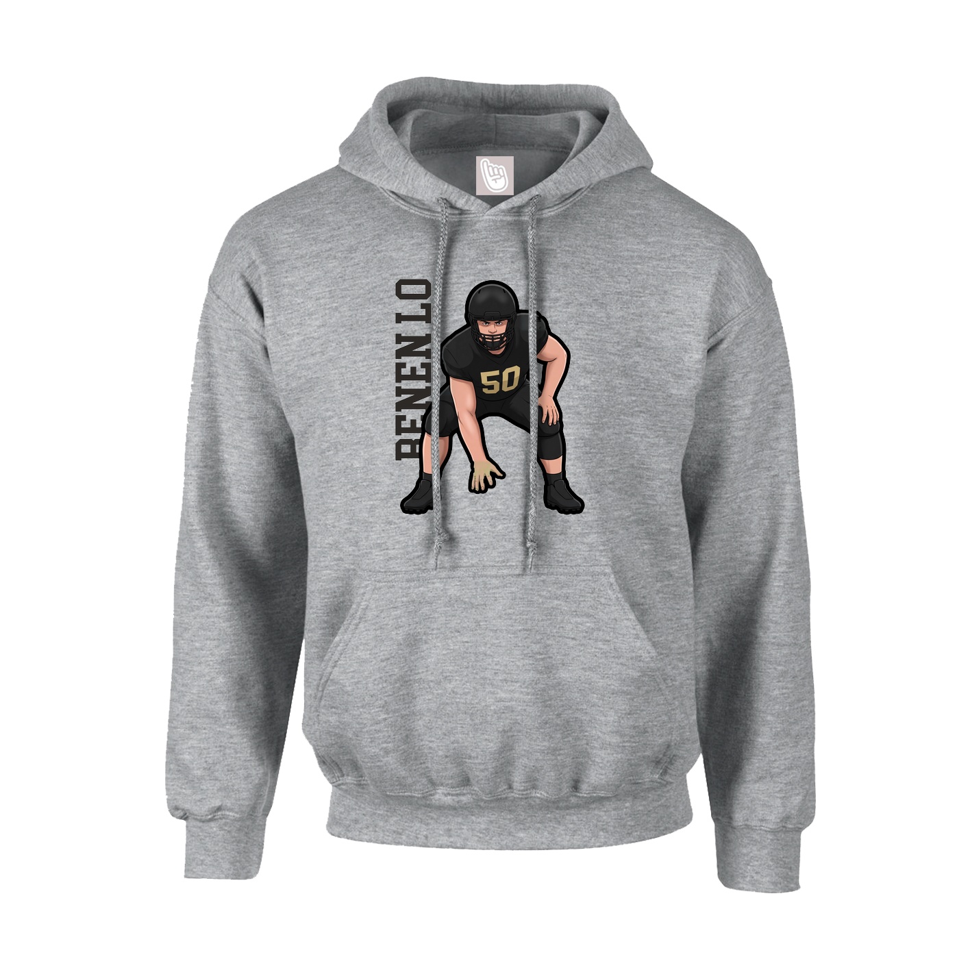 Youth Hoodie — Name Vertical in Grey