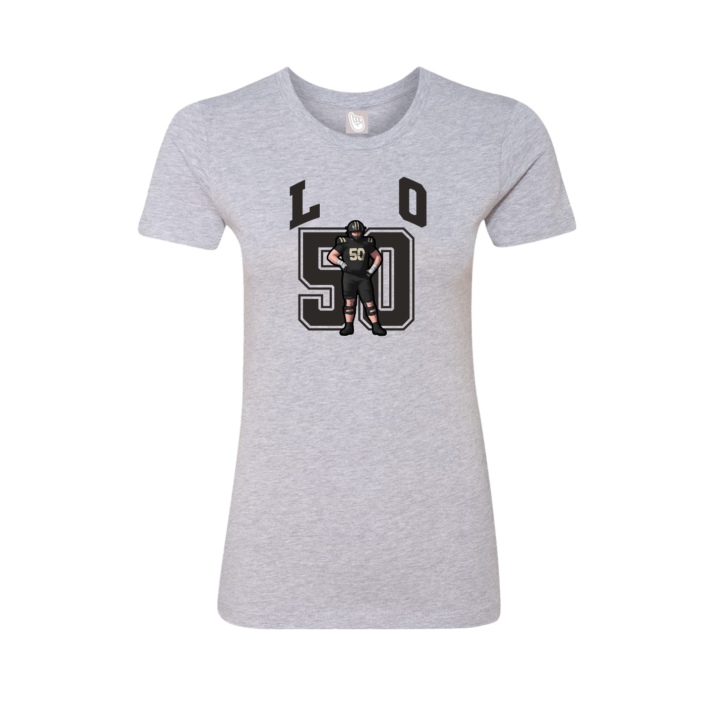 Fitted Women's Tee — Number in Grey