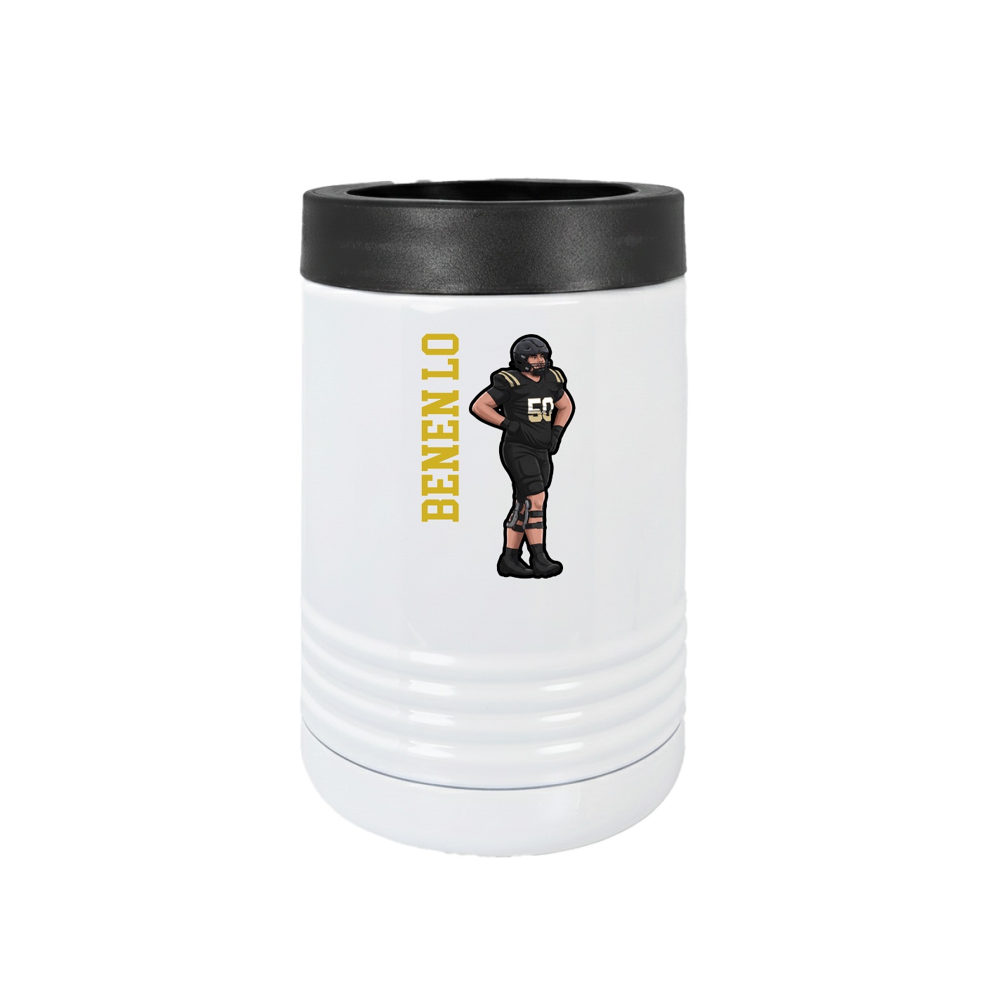 Beverage Holder — Name Vertical in White