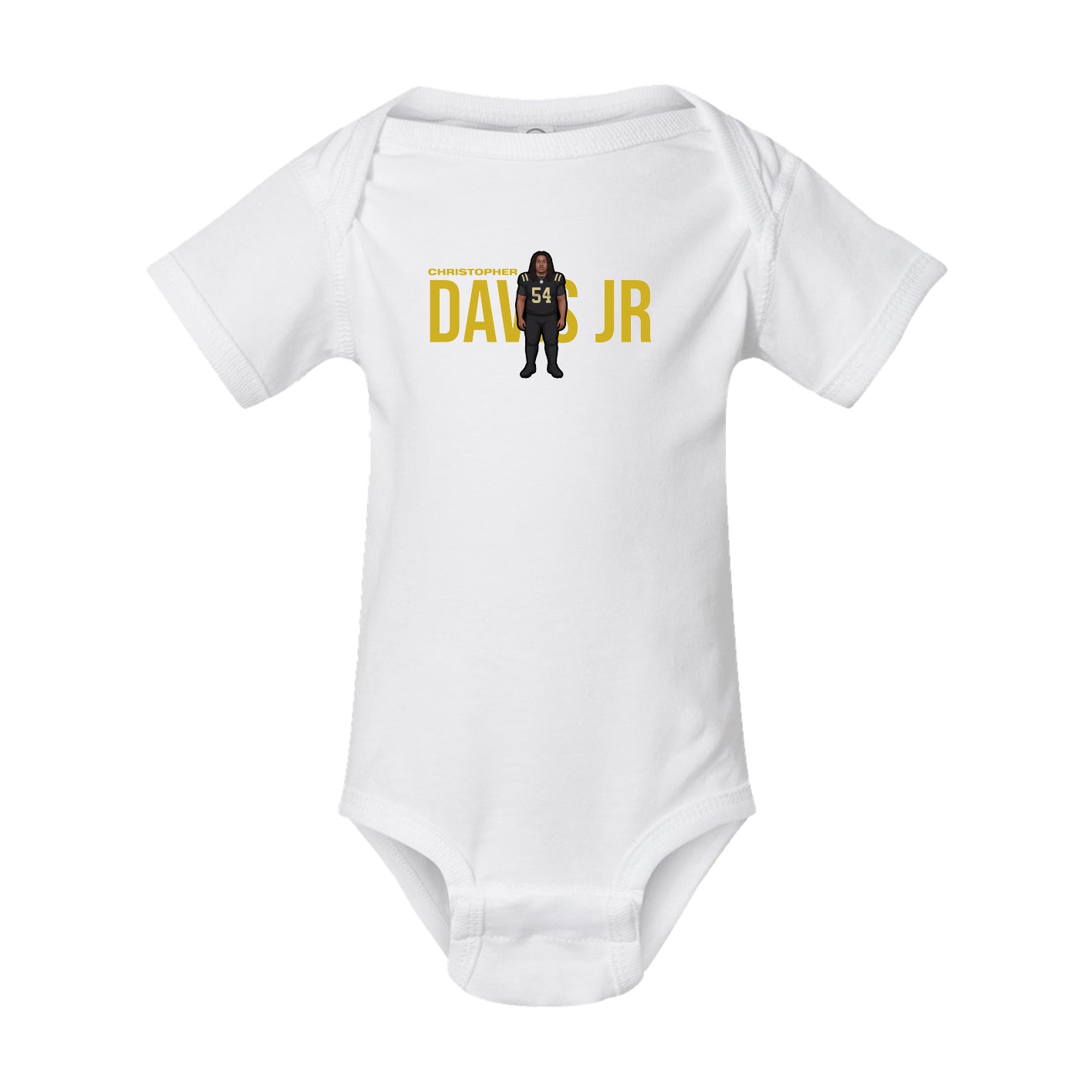 Baby Onesie — Player Name in White