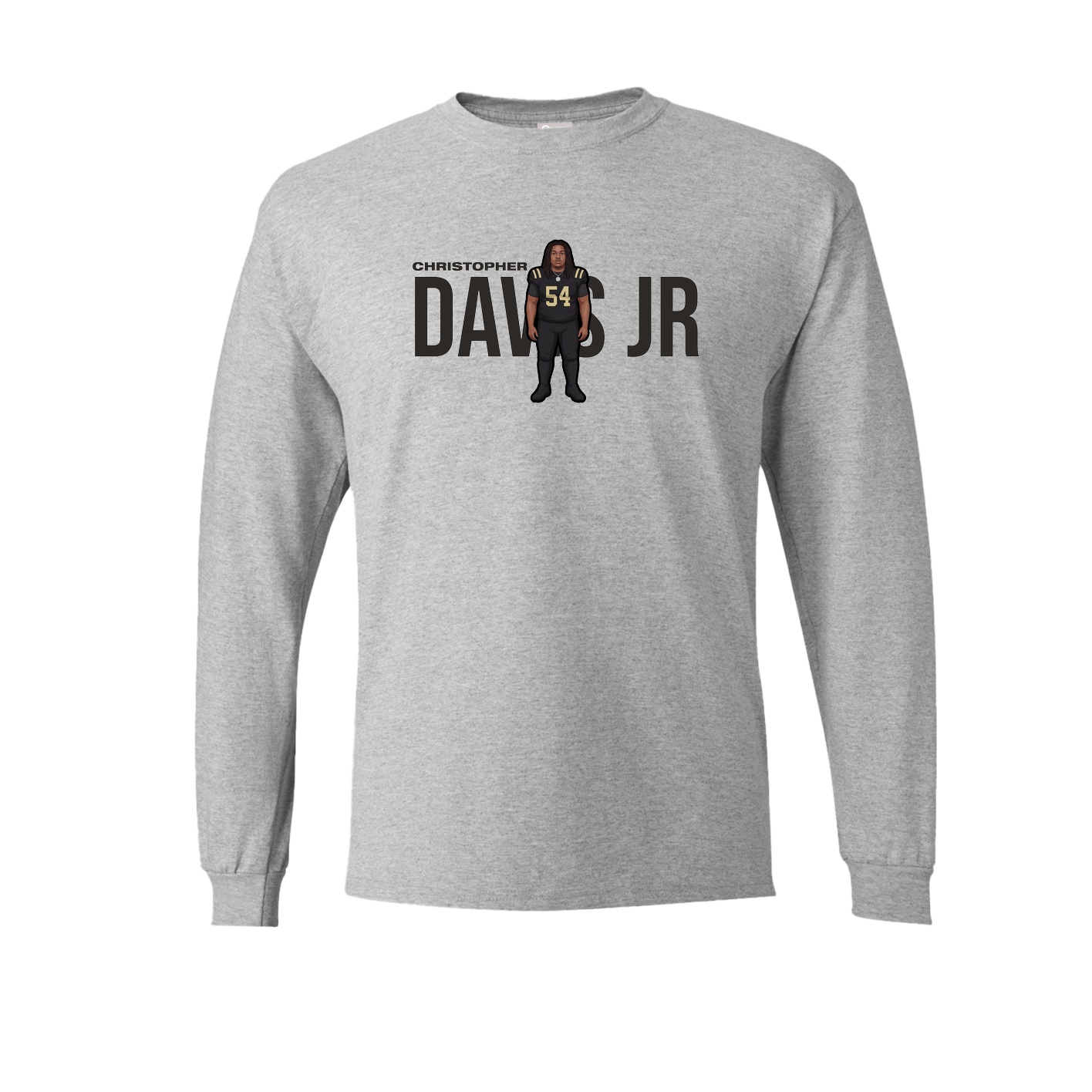Long Sleeve Tee — Player Name in Grey