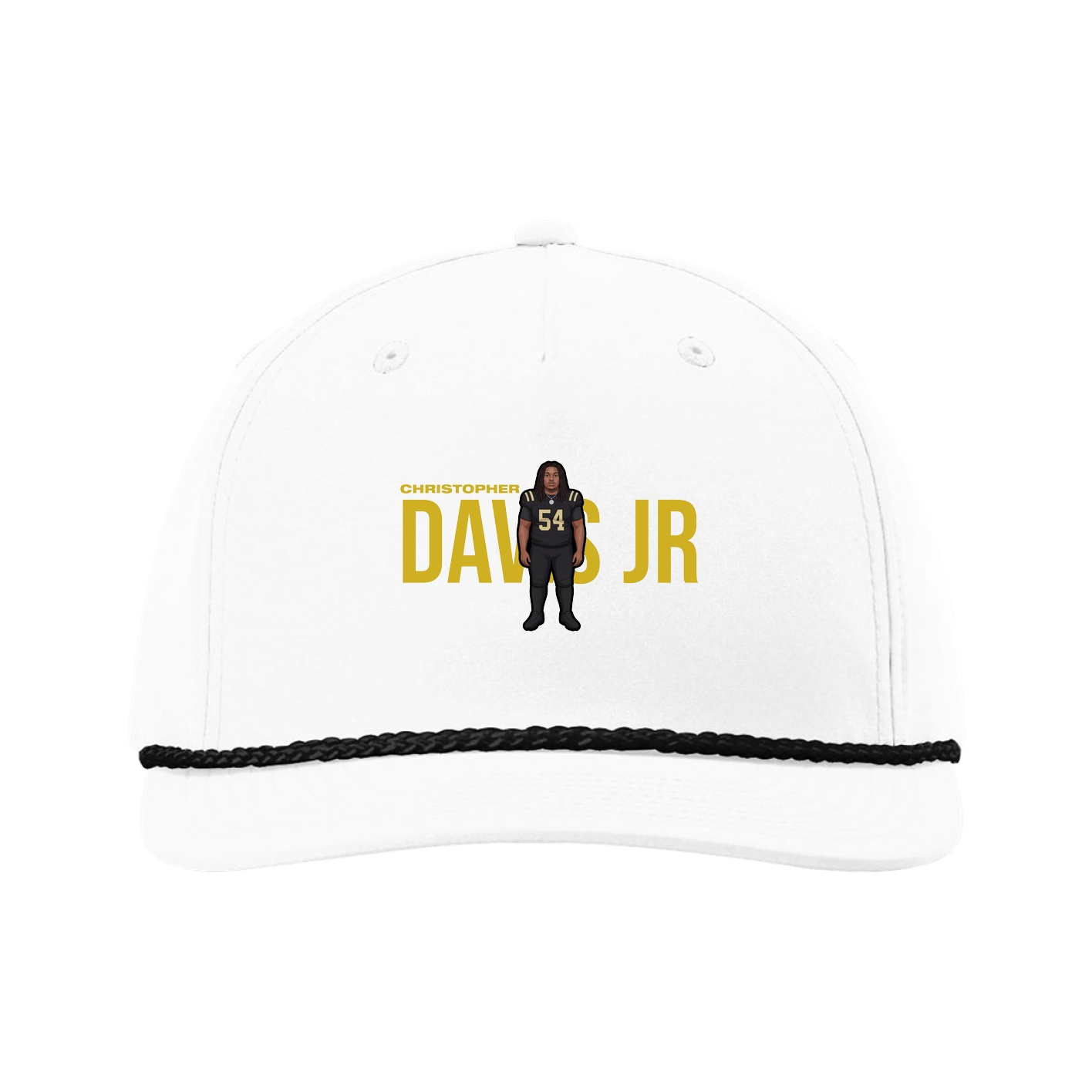 Five-Panel Classic Rope Cap — Player Name in White