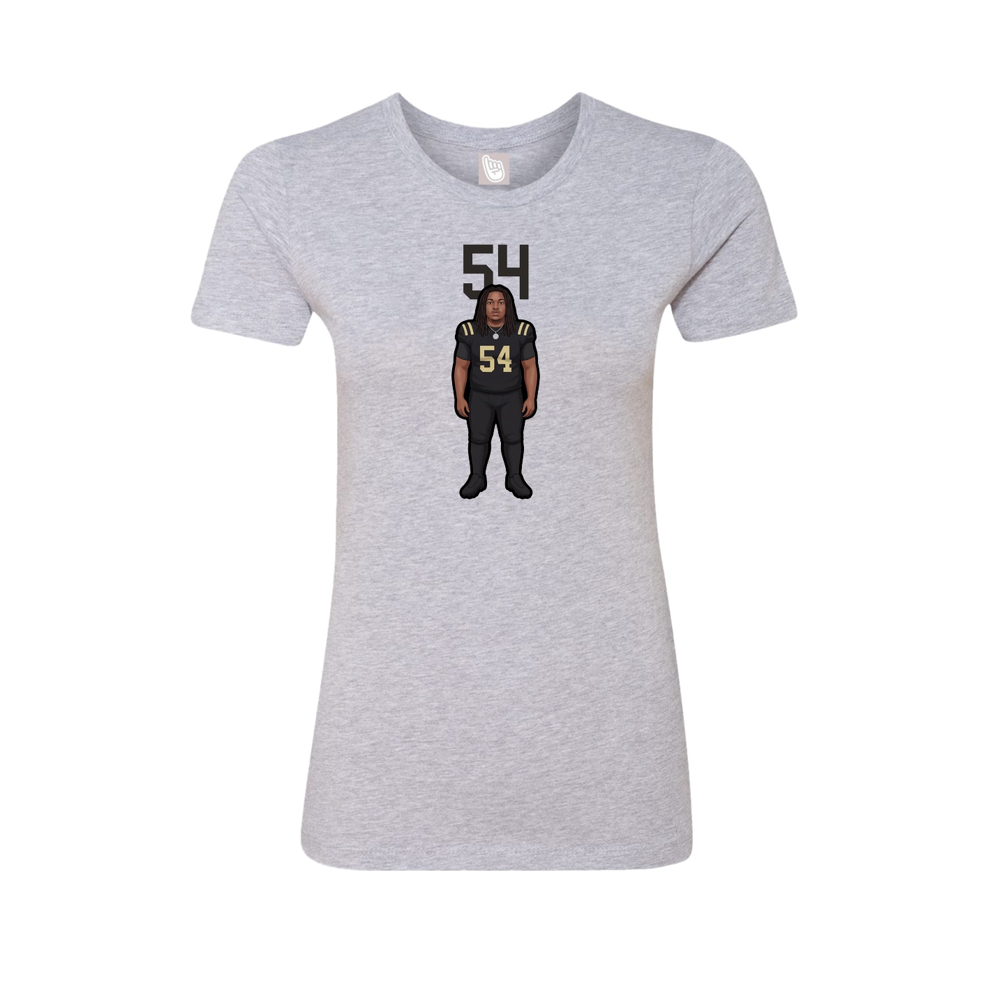 Fitted Women's Tee — Number Top in Grey