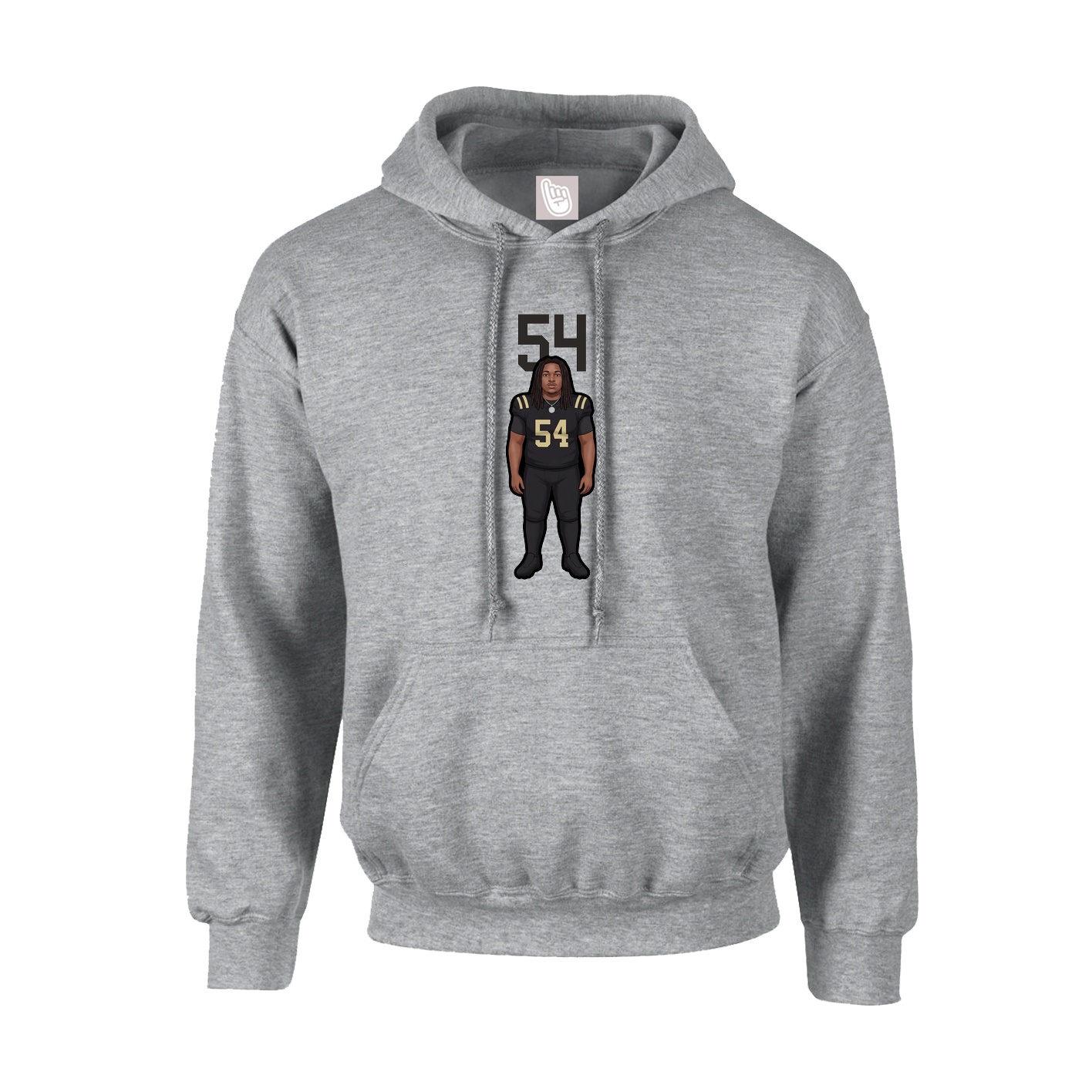Hoodie — Number Top in Grey