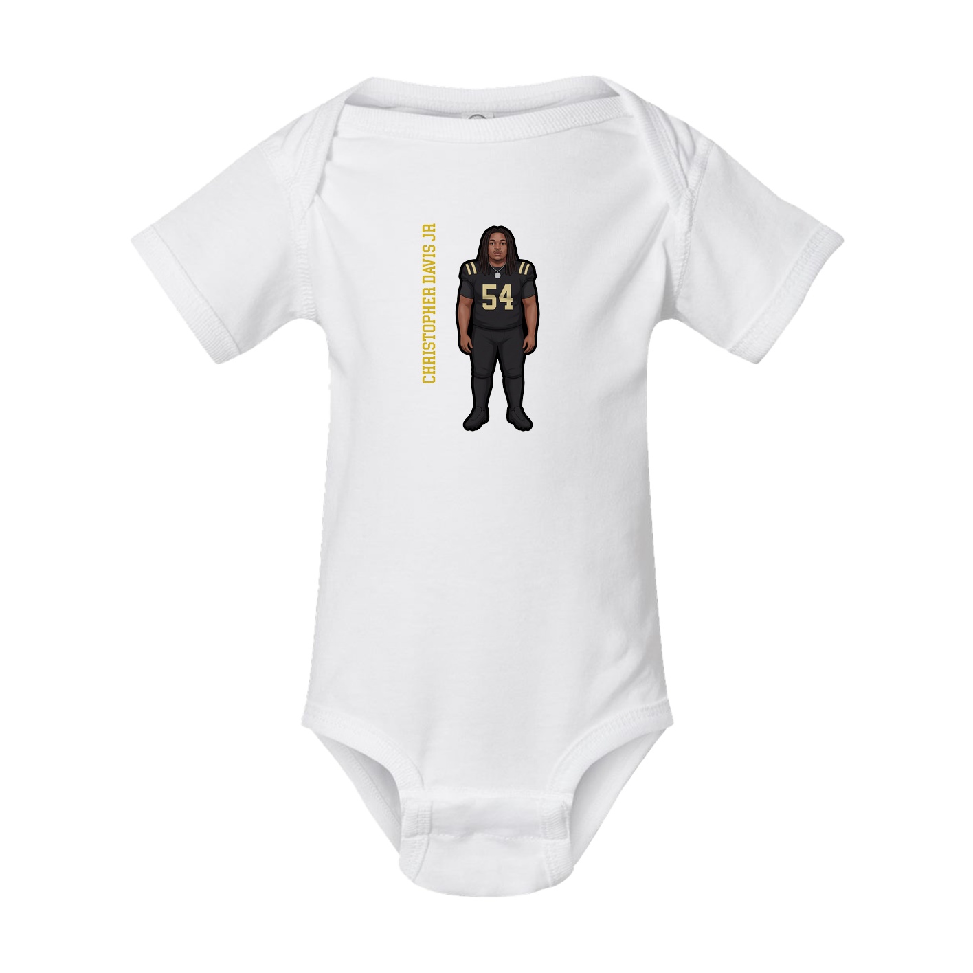 Baby Onesie — Name Vertical in White