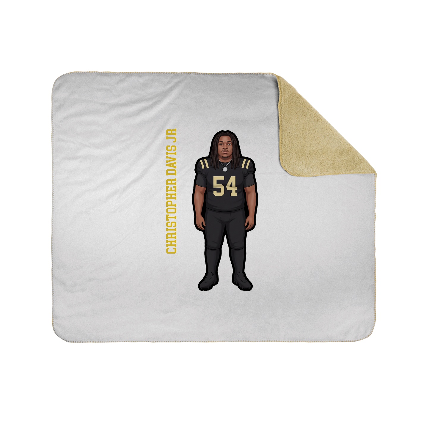 Throw Blanket — Name Vertical in White