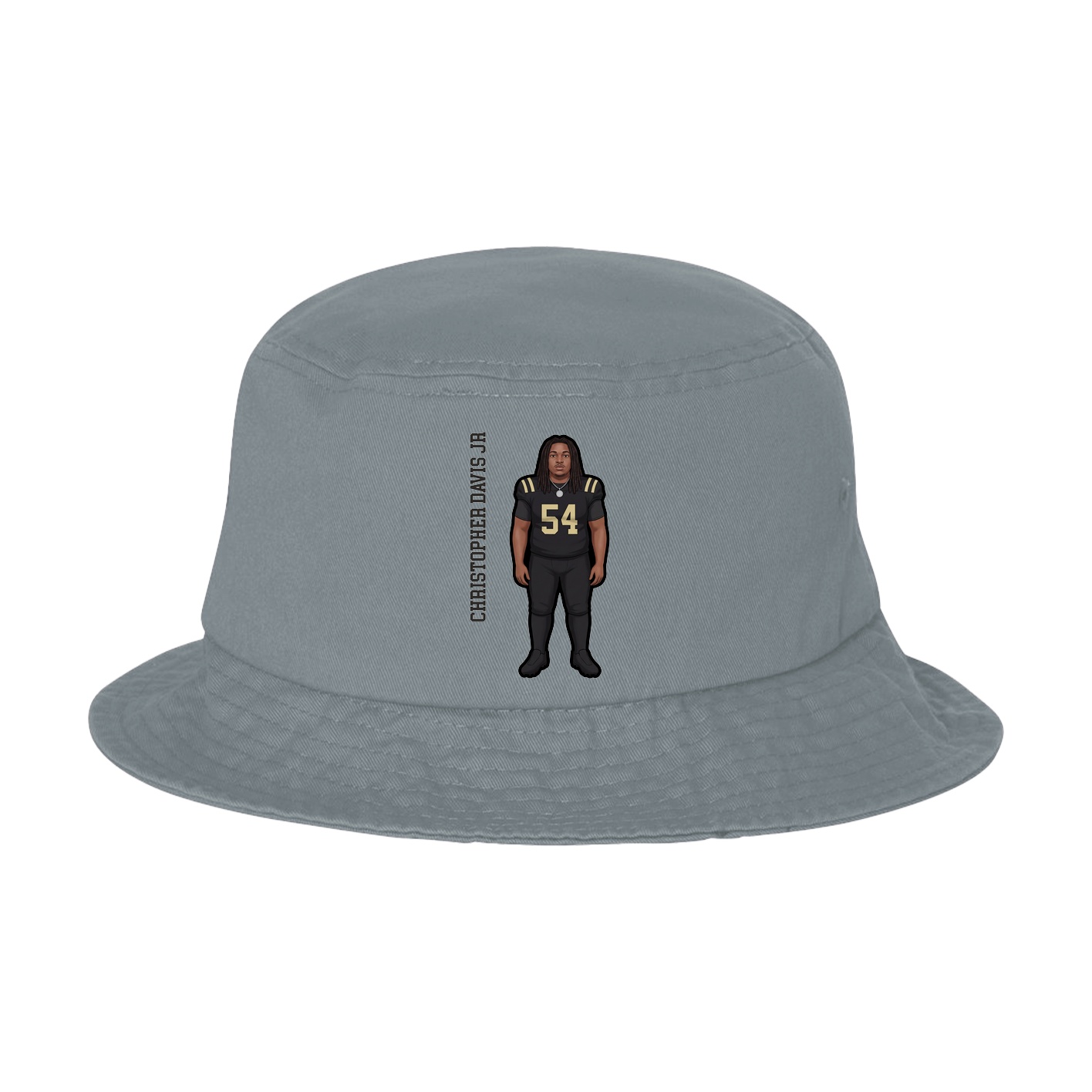 Bucket Cap — Name Vertical in Grey