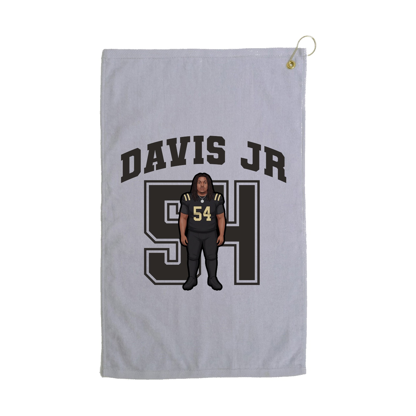 Golf Towel — Number in Grey