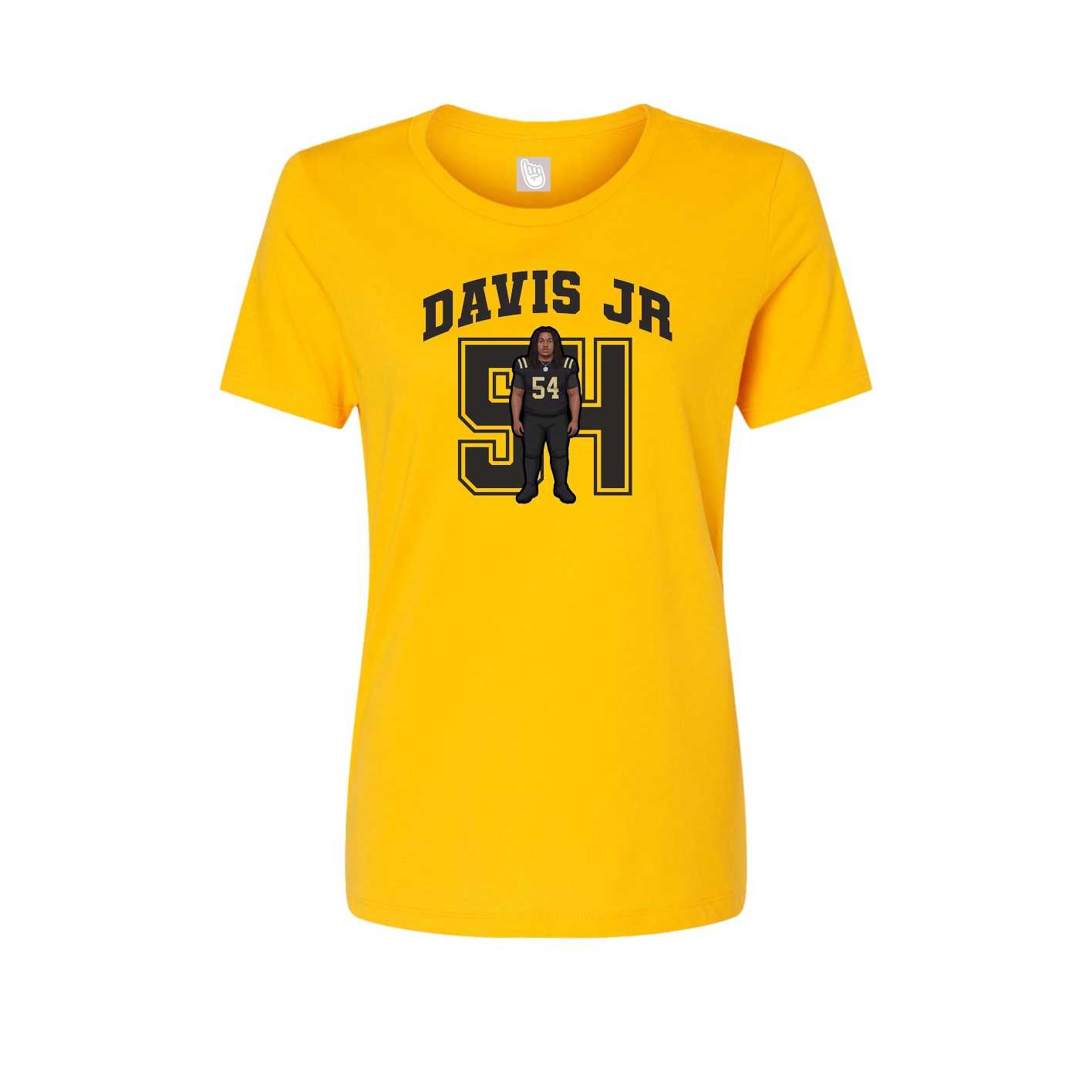 Fitted Women's Tee — Number in Gold