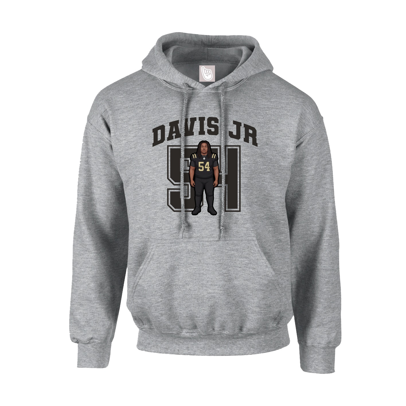 Hoodie — Number in Grey