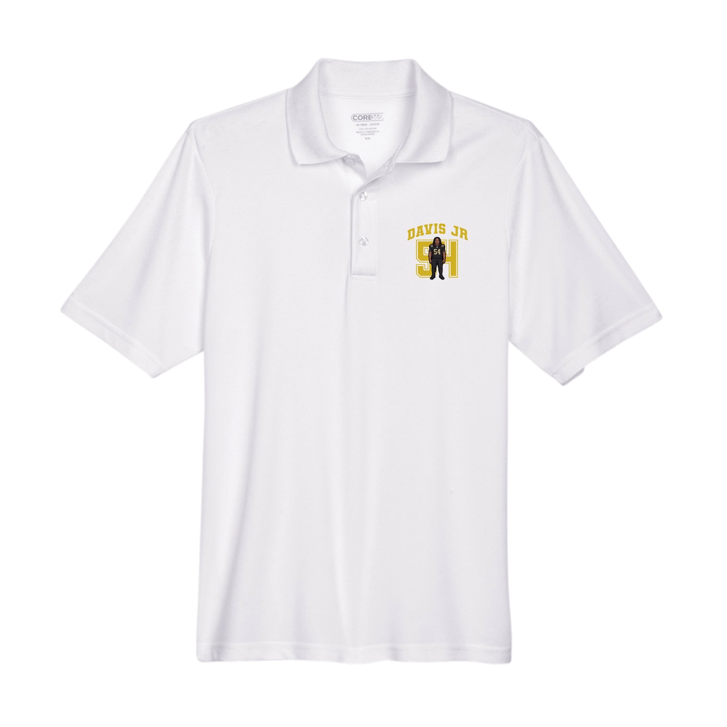 Performance Polo — Number in White