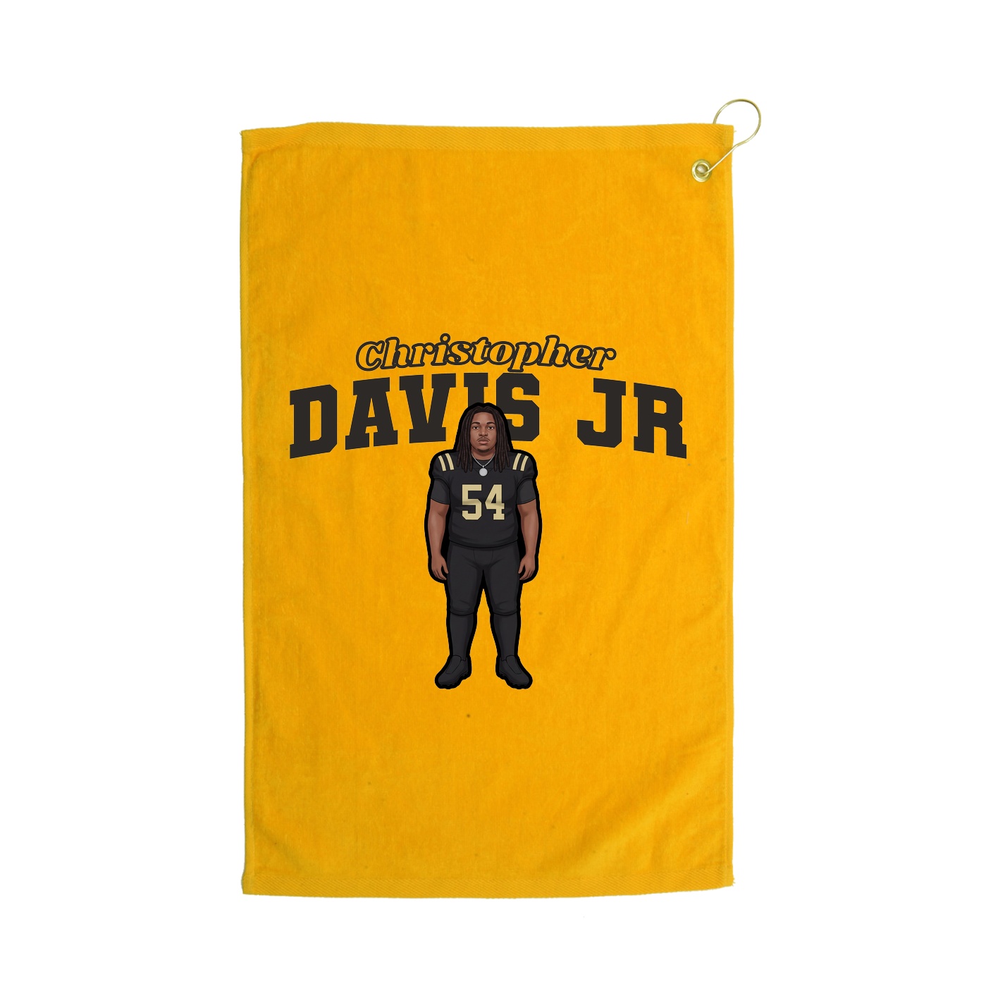 Golf Towel — Name Arch in Gold