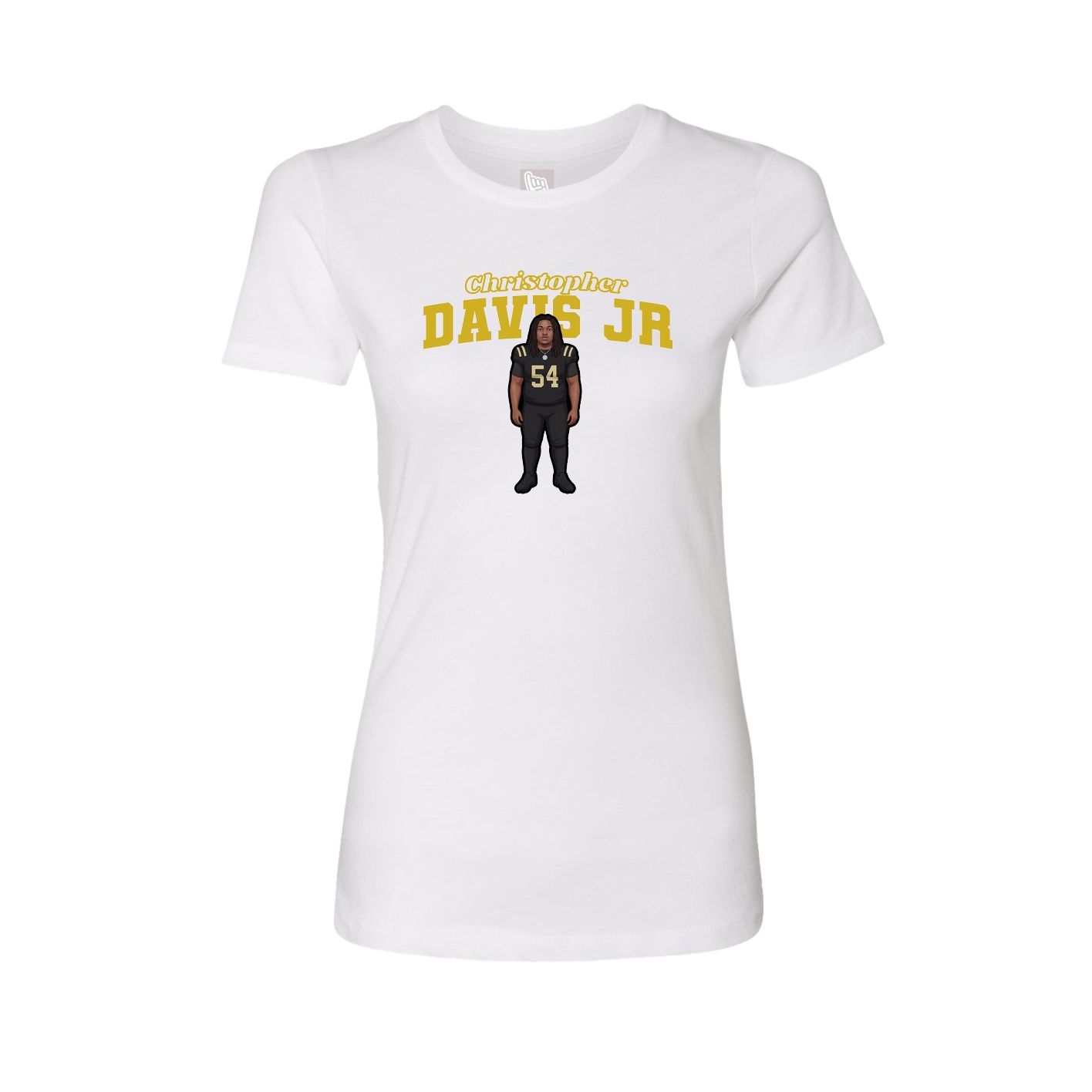 Fitted Women's Tee — Name Arch in White