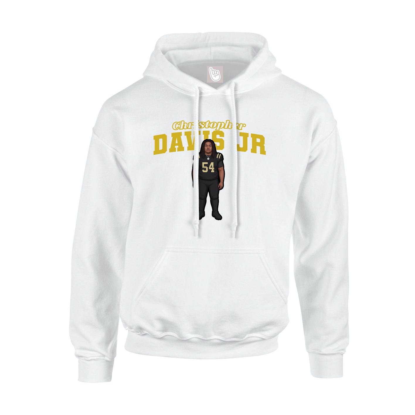 Hoodie — Name Arch in White