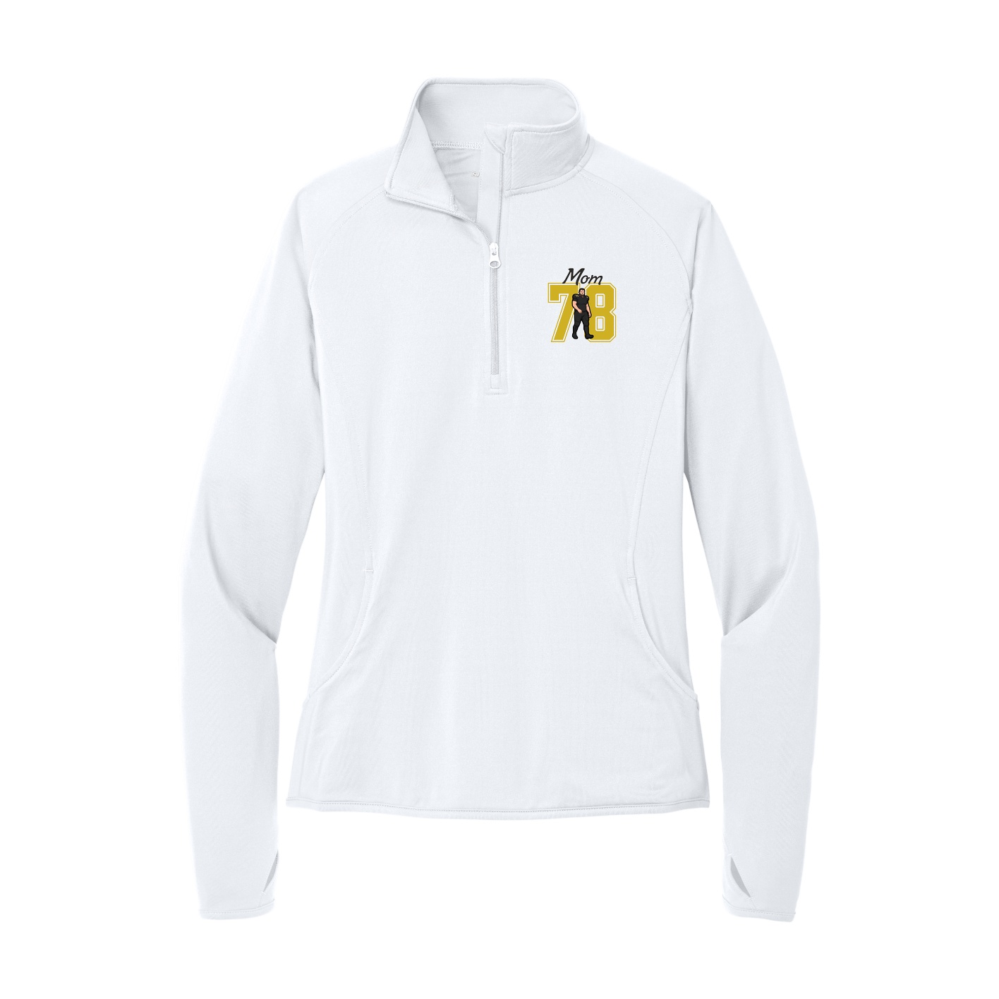 Women's Q-Zip Pullover — Mothers Day Shirsey in White