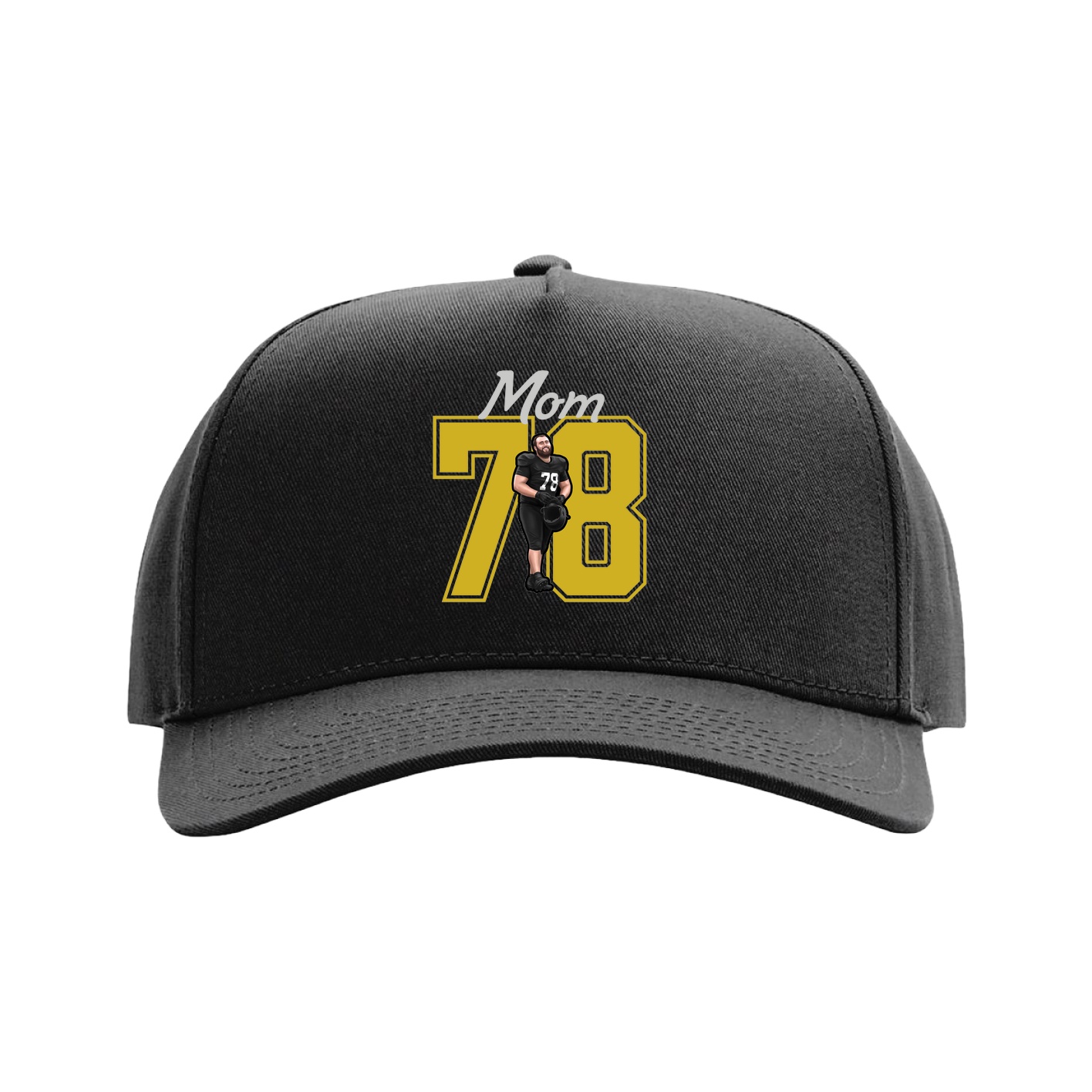 Full Fabric Five-Panel Champ Cap — Mothers Day Shirsey in Black