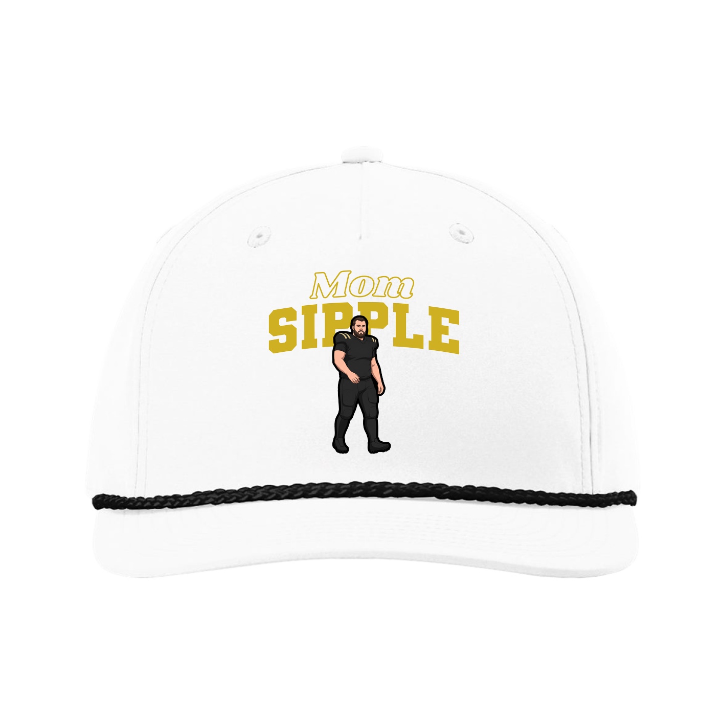 Five-Panel Classic Rope Cap — Mothers Day Block in White