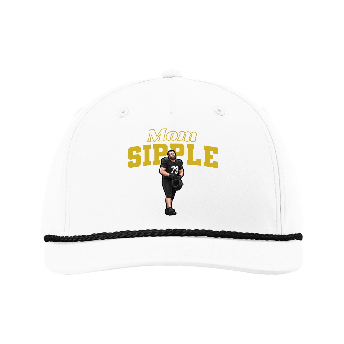 Five-Panel Classic Rope Cap — Mothers Day Block in White