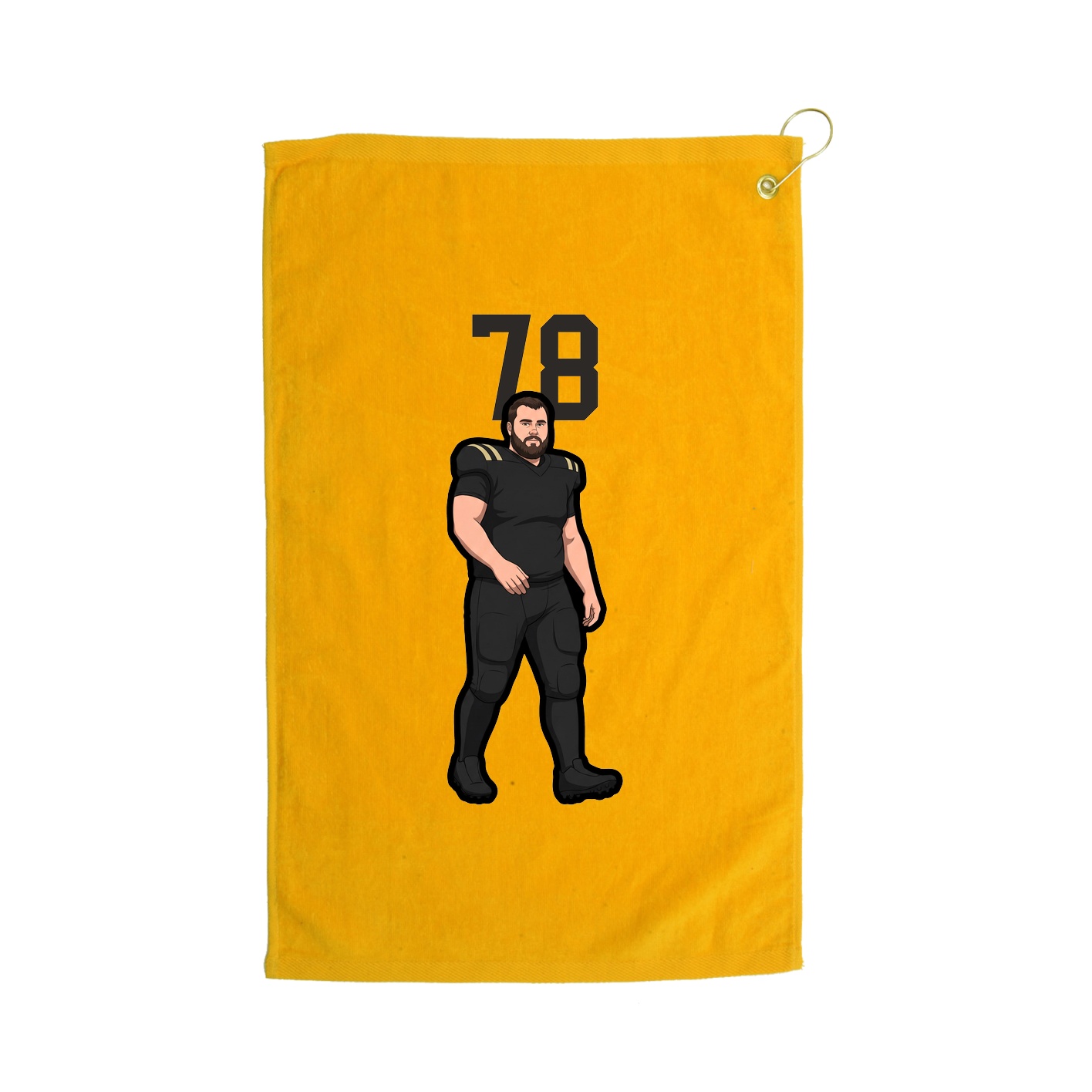 Golf Towel — Number Top in Gold
