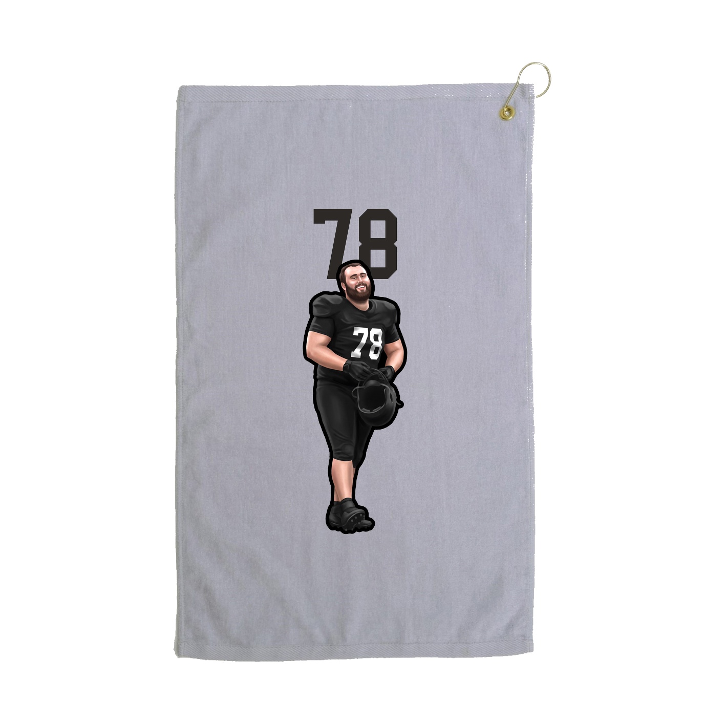 Golf Towel — Number Top in Grey