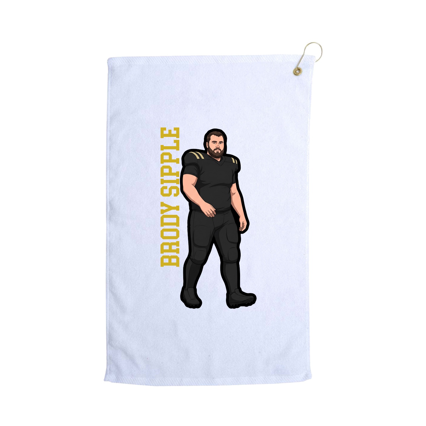 Golf Towel — Name Vertical in White