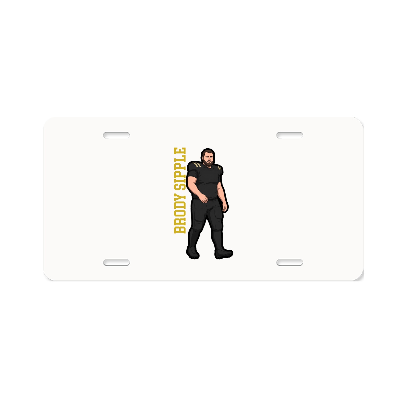 License Plate — Name Vertical in Classic