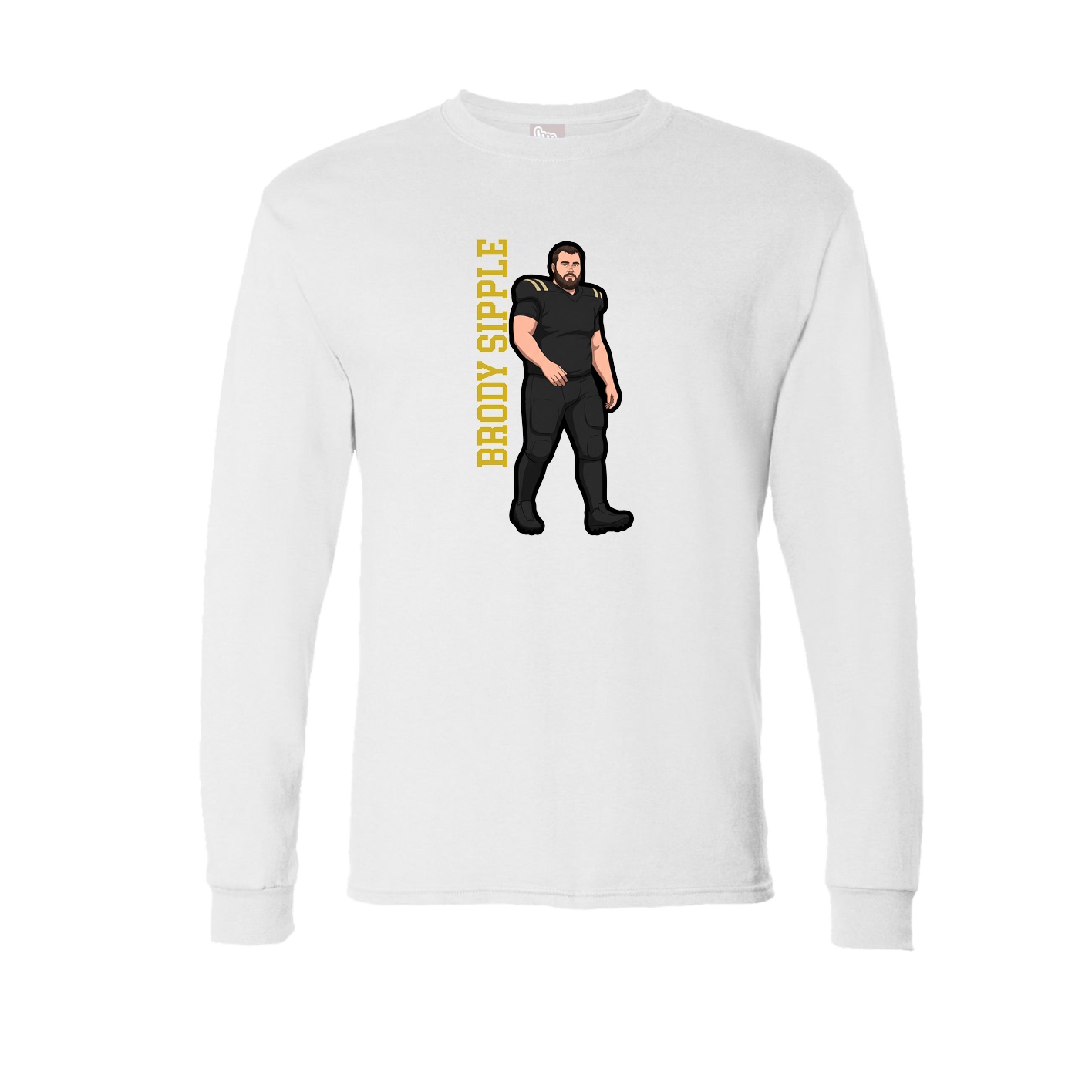 Long Sleeve Tee — Name Vertical in White