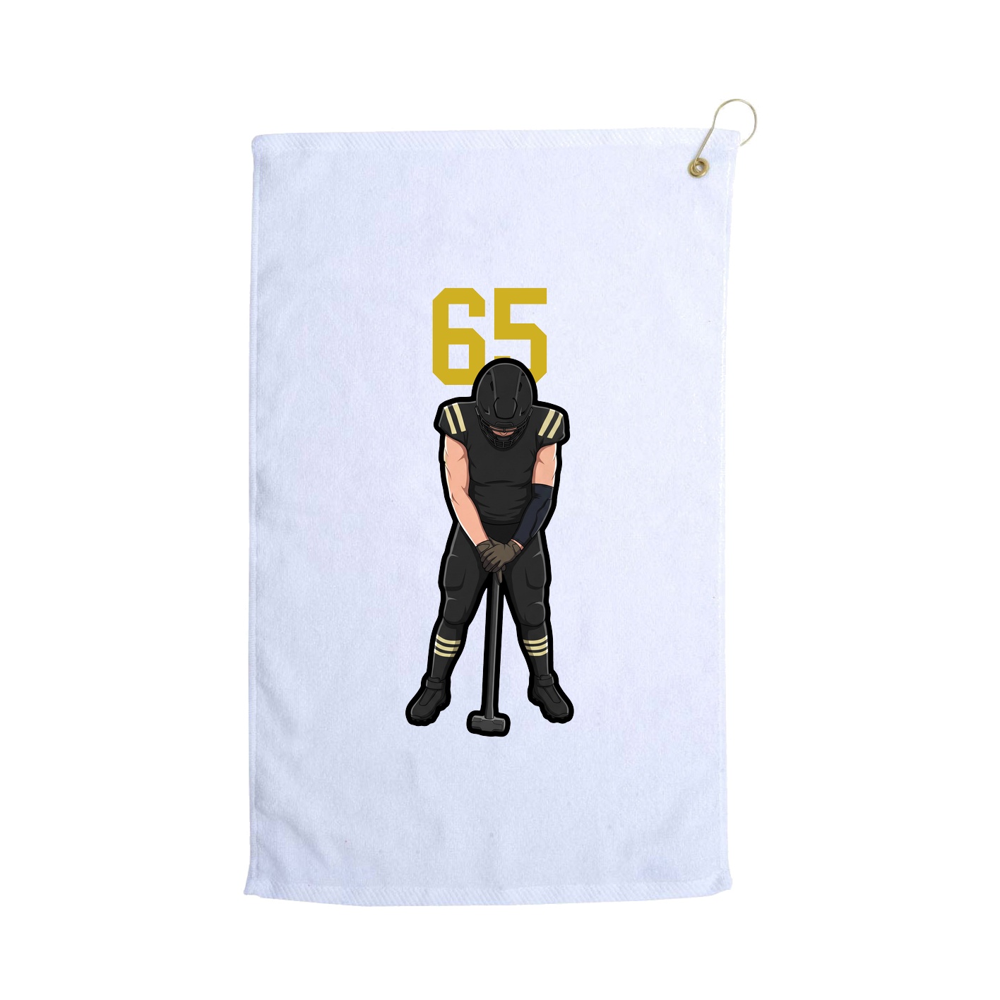 Golf Towel — Number Top in White
