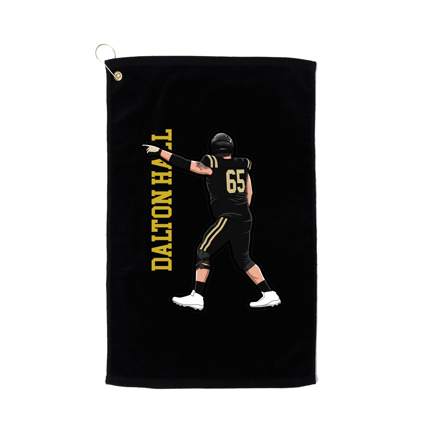 Golf Towel — Name Vertical in Black