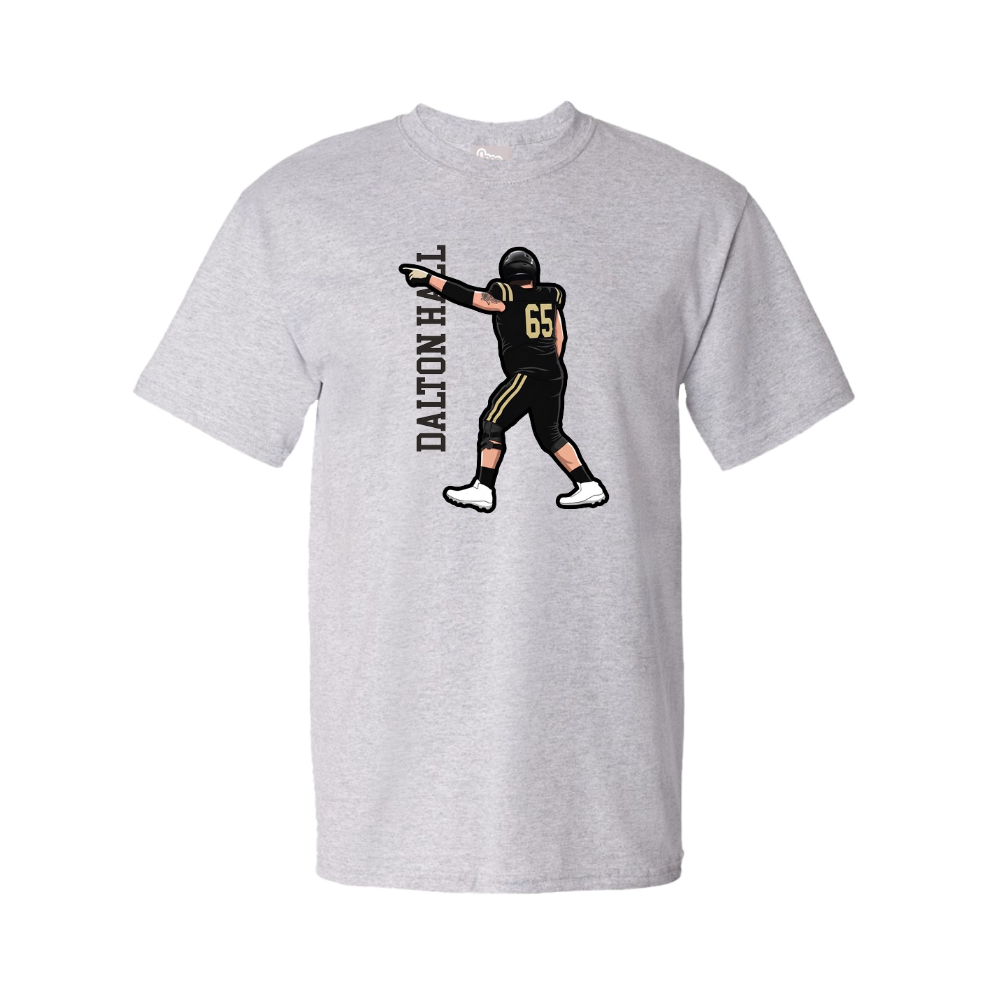 Tee — Name Vertical in Grey