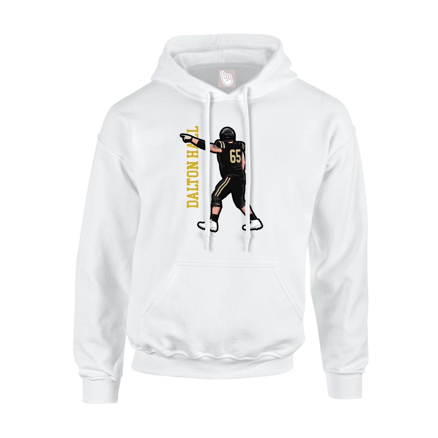 Youth Hoodie — Name Vertical in White