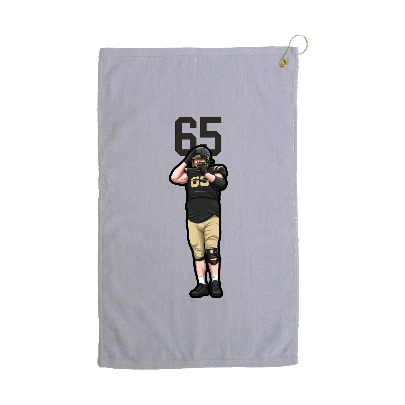 Golf Towel — Number Top in Grey