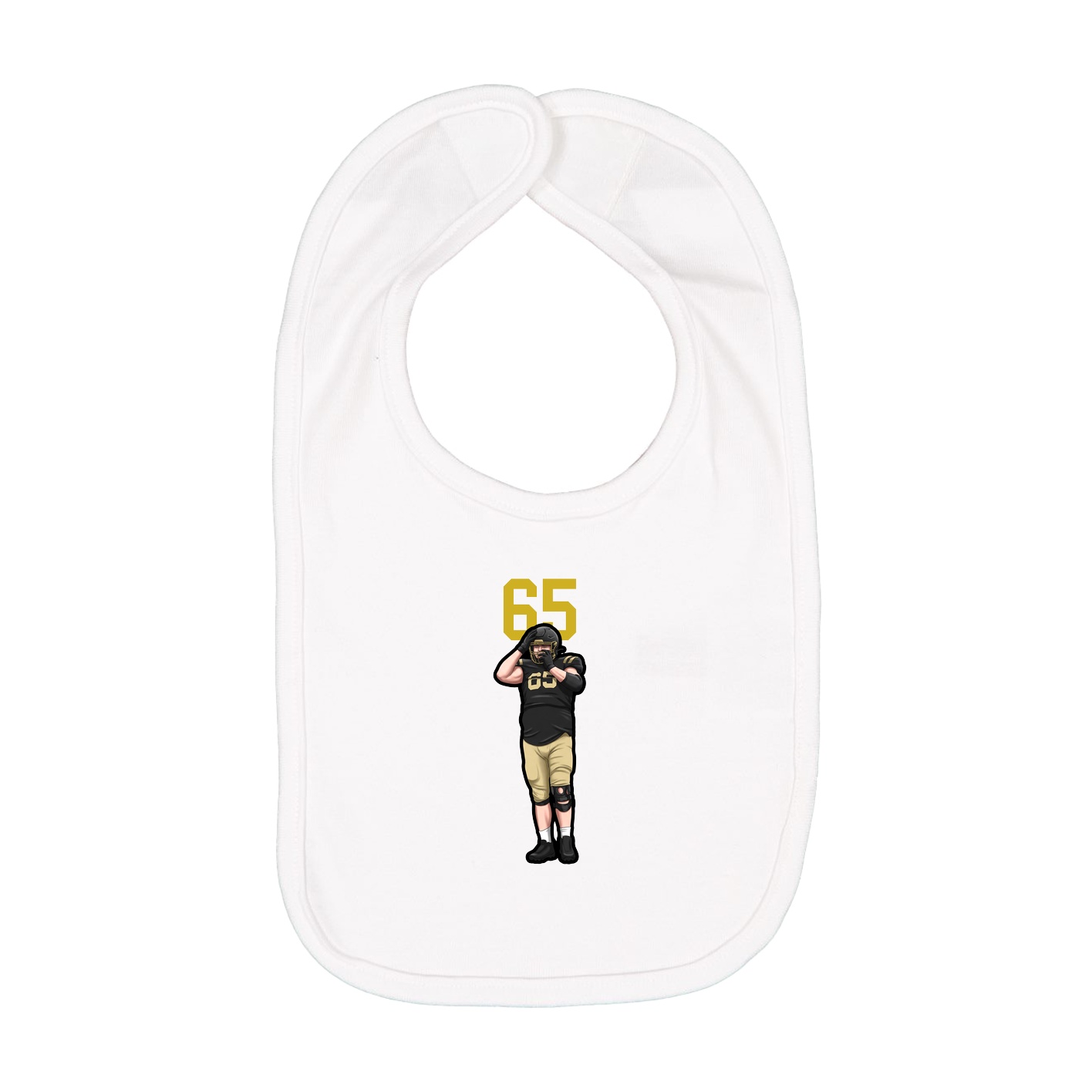 Infant Bib — Number Top in White