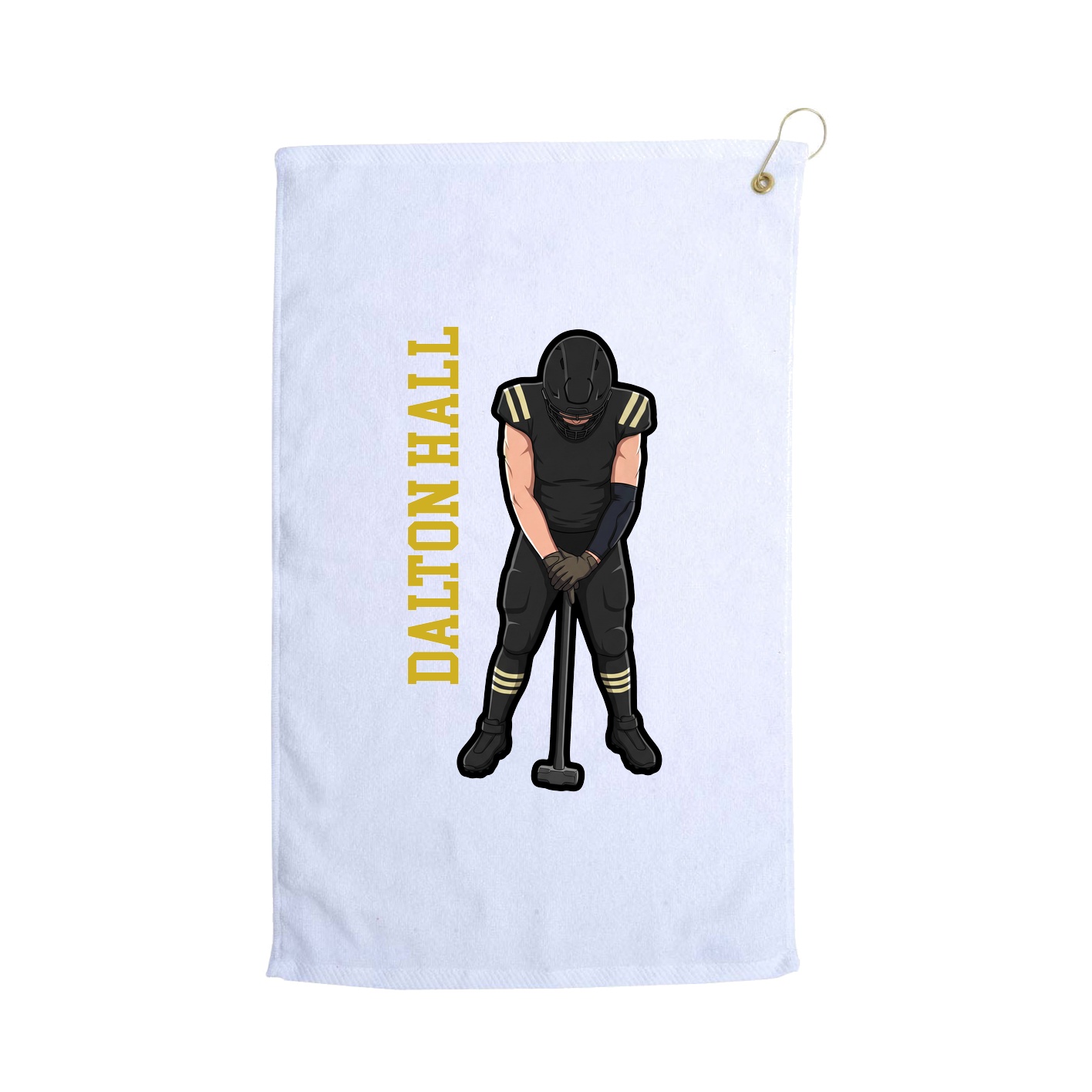 Golf Towel — Name Vertical in White