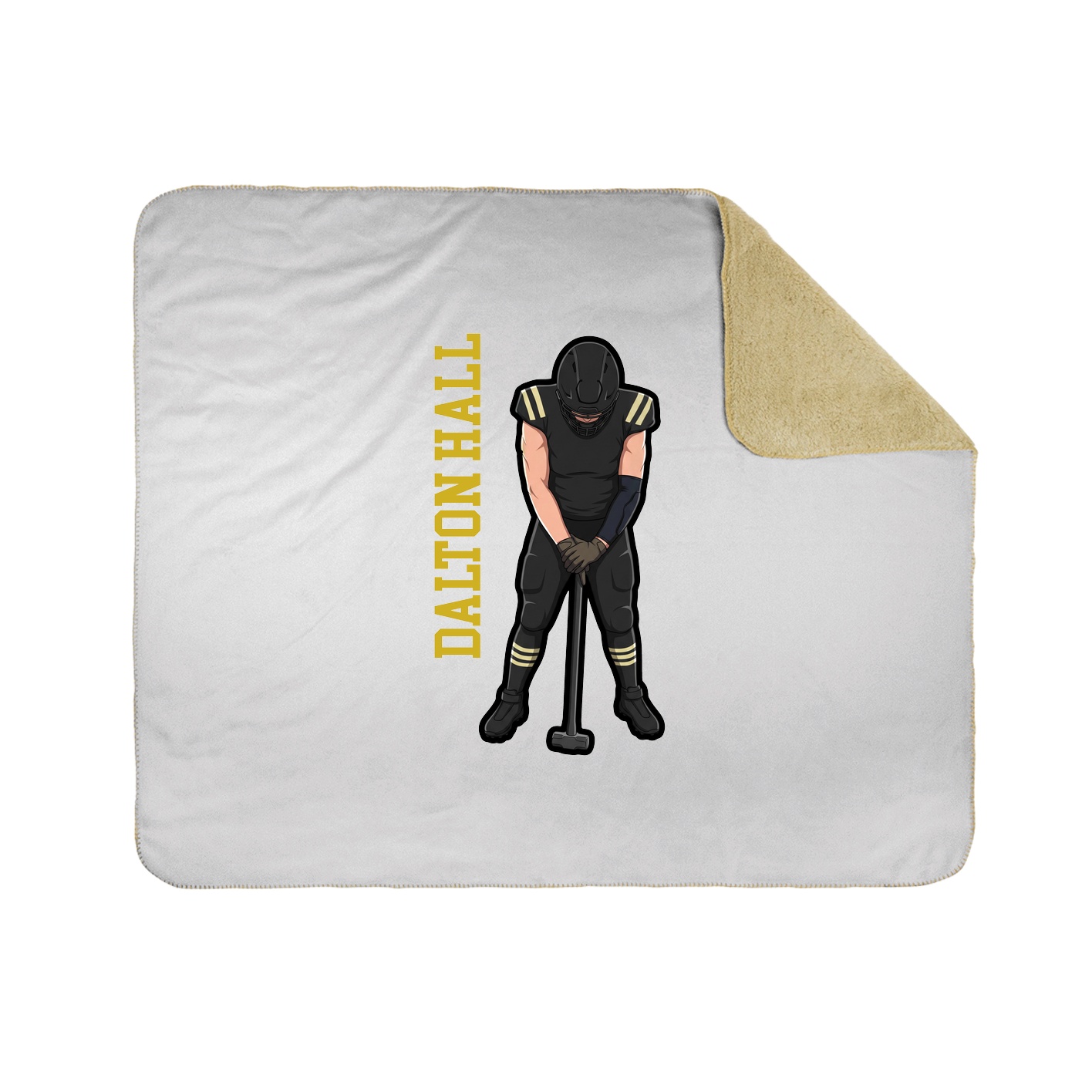 Throw Blanket — Name Vertical in White
