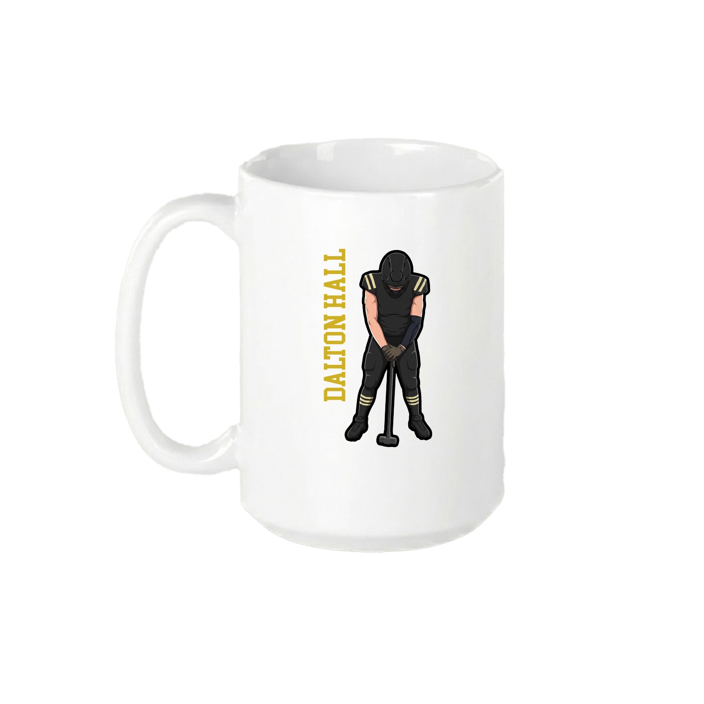 15oz Coffee Mug — Name Vertical in White