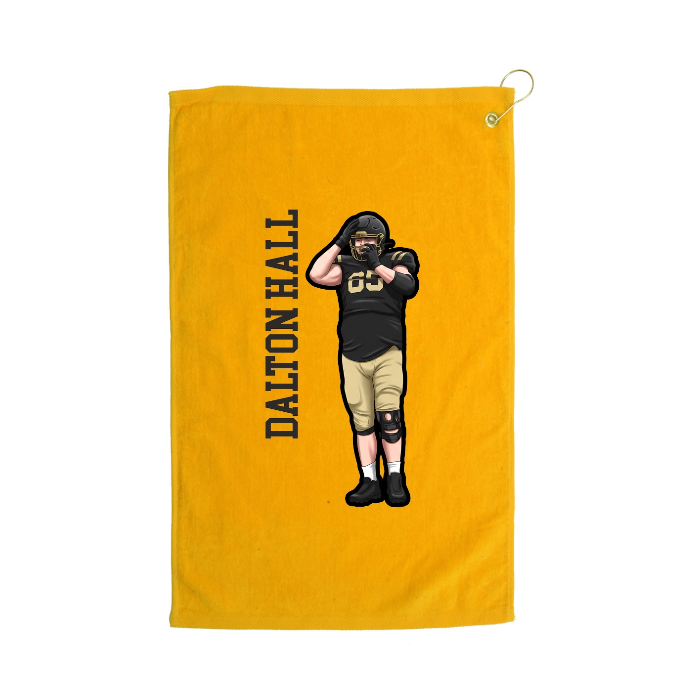Golf Towel — Name Vertical in Gold