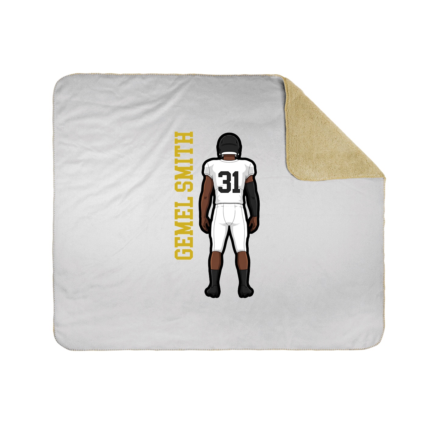 Throw Blanket — Name Vertical in White