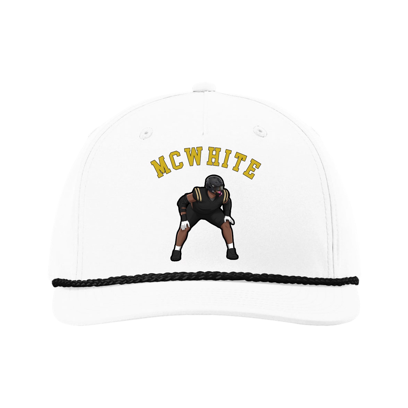 Five-Panel Classic Rope Cap — Shirsey Arch in White