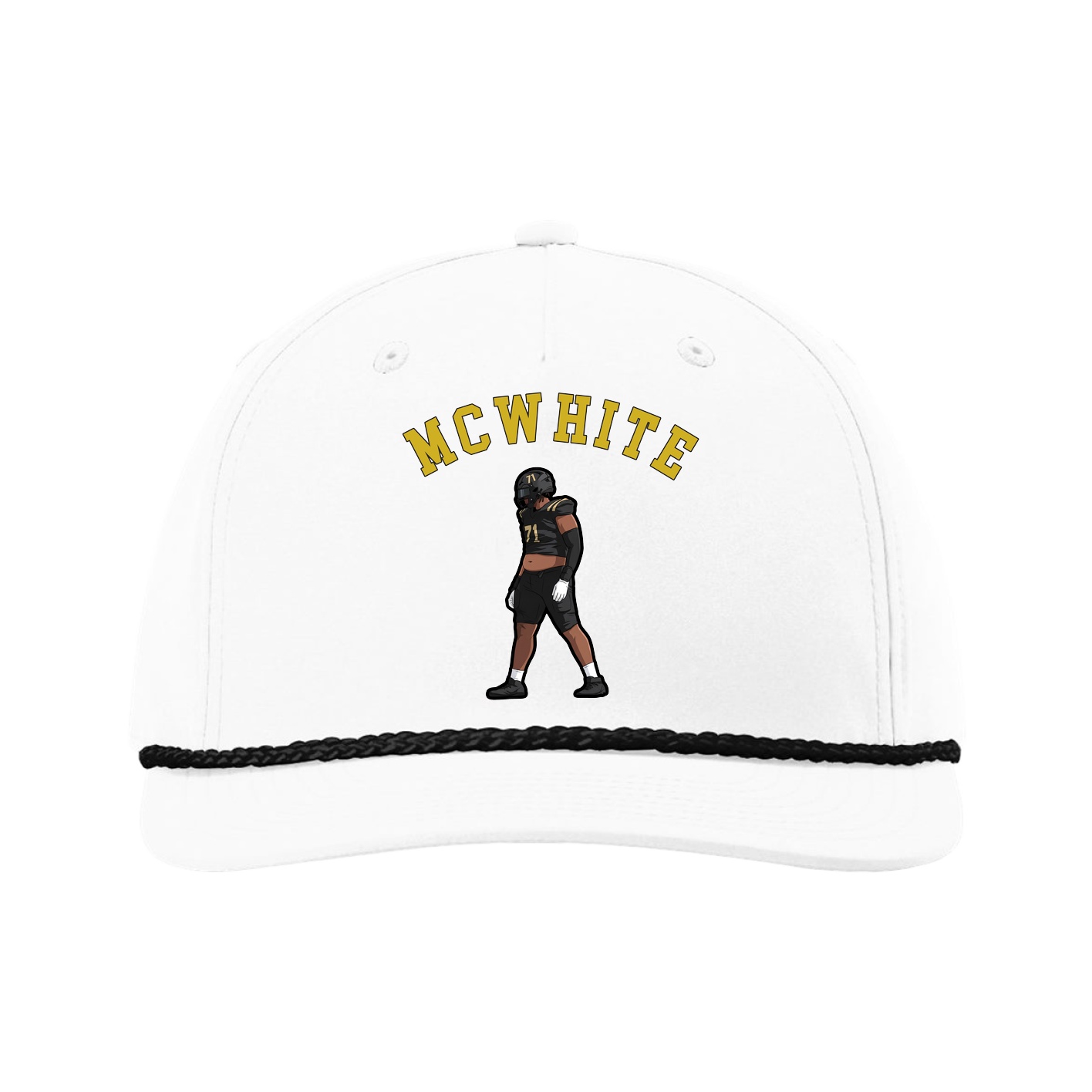 Five-Panel Classic Rope Cap — Shirsey Arch in White