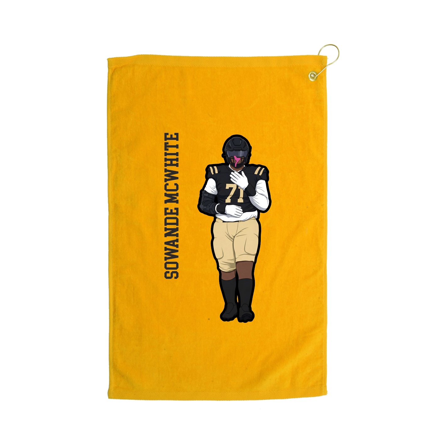 Golf Towel — Name Vertical in Gold