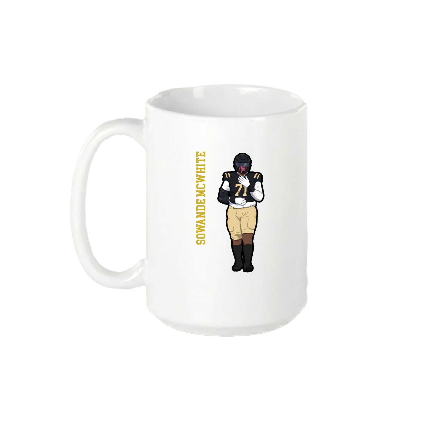 15oz Coffee Mug — Name Vertical in White