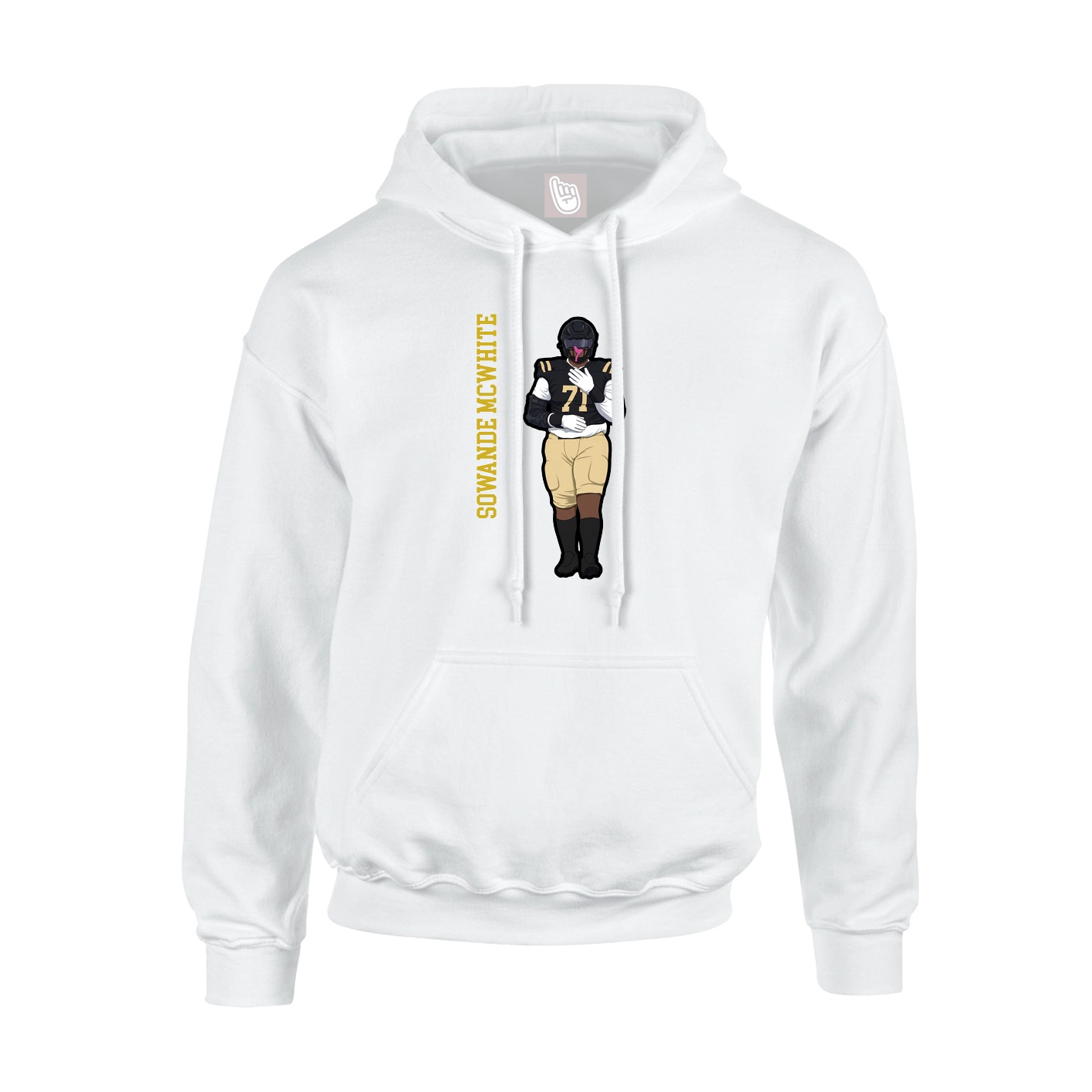 Hoodie — Name Vertical in White
