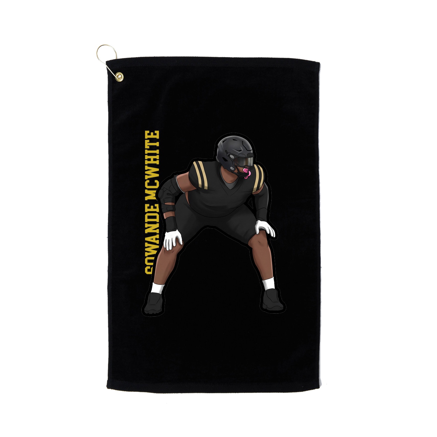 Golf Towel — Name Vertical in Black