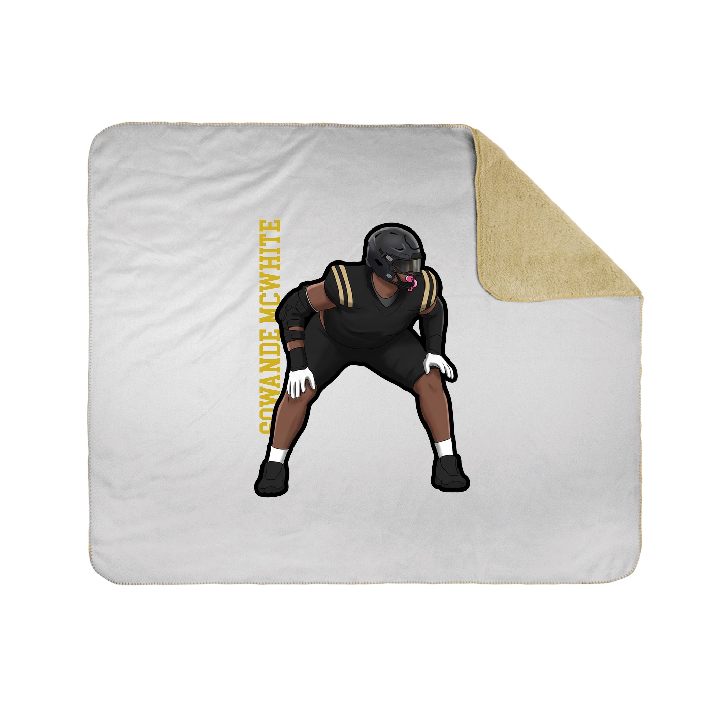 Throw Blanket — Name Vertical in White