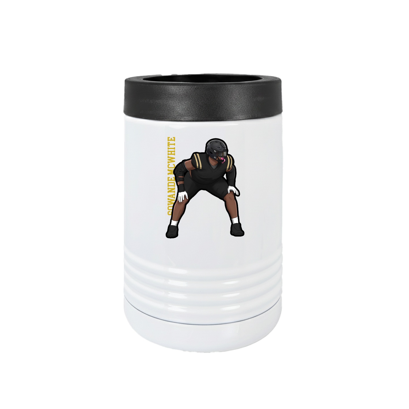 Beverage Holder — Name Vertical in White
