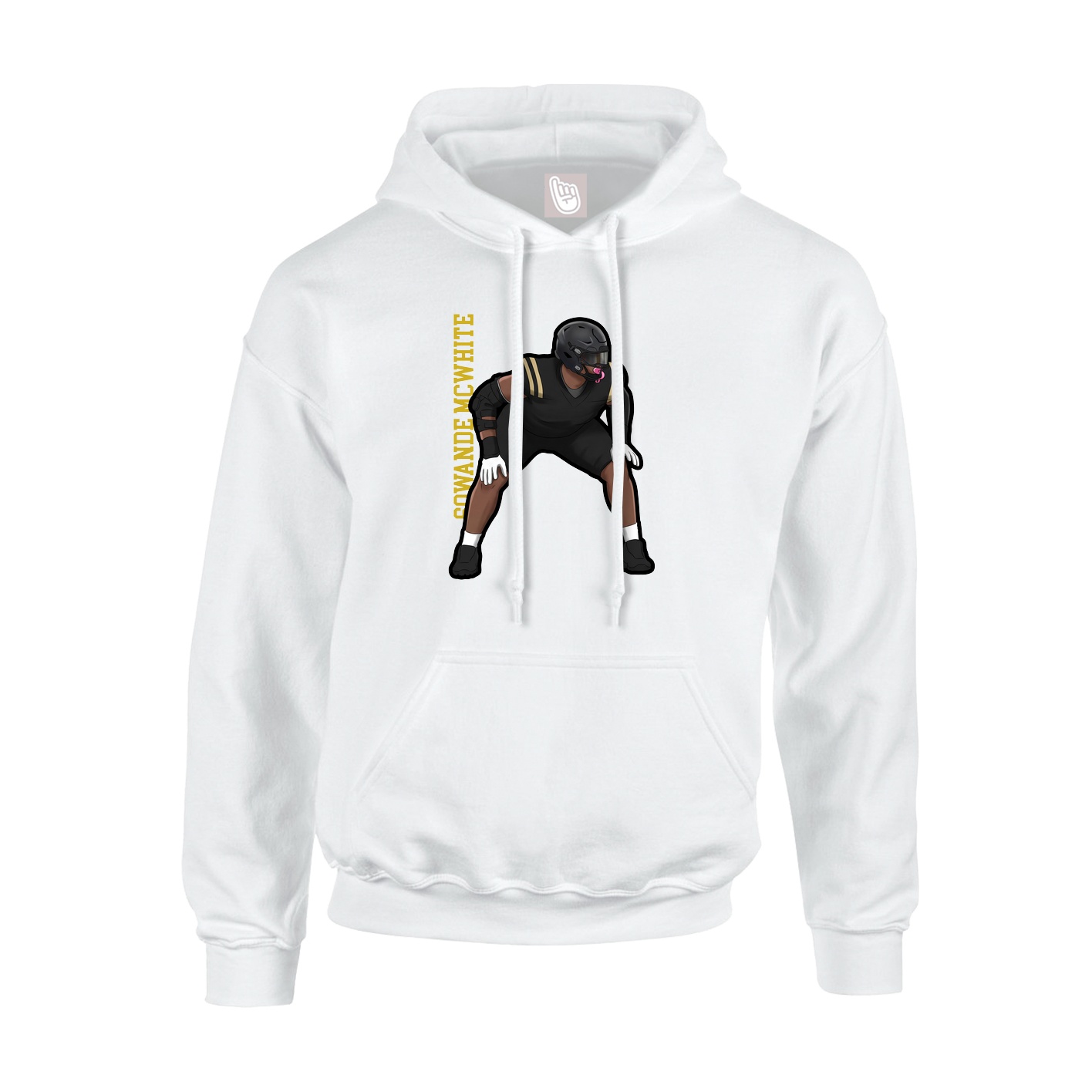 Youth Hoodie — Name Vertical in White
