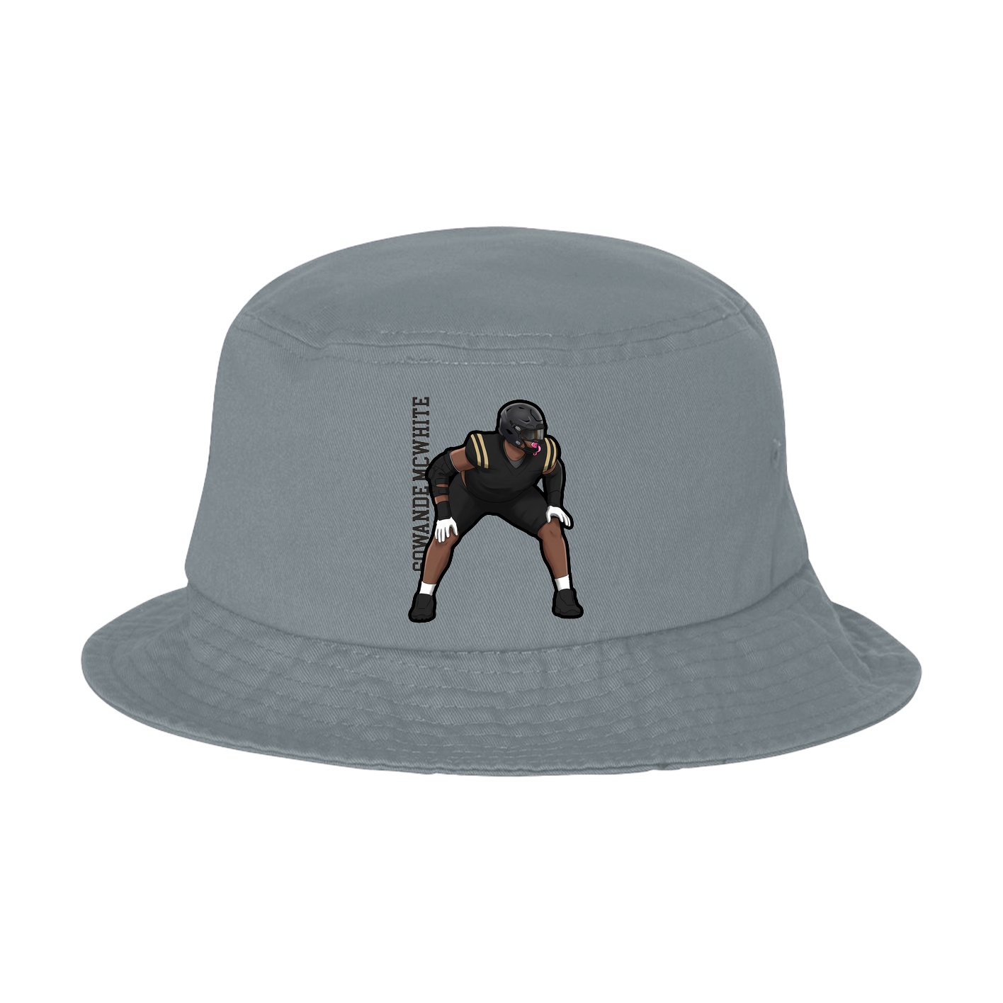 Bucket Cap — Name Vertical in Grey